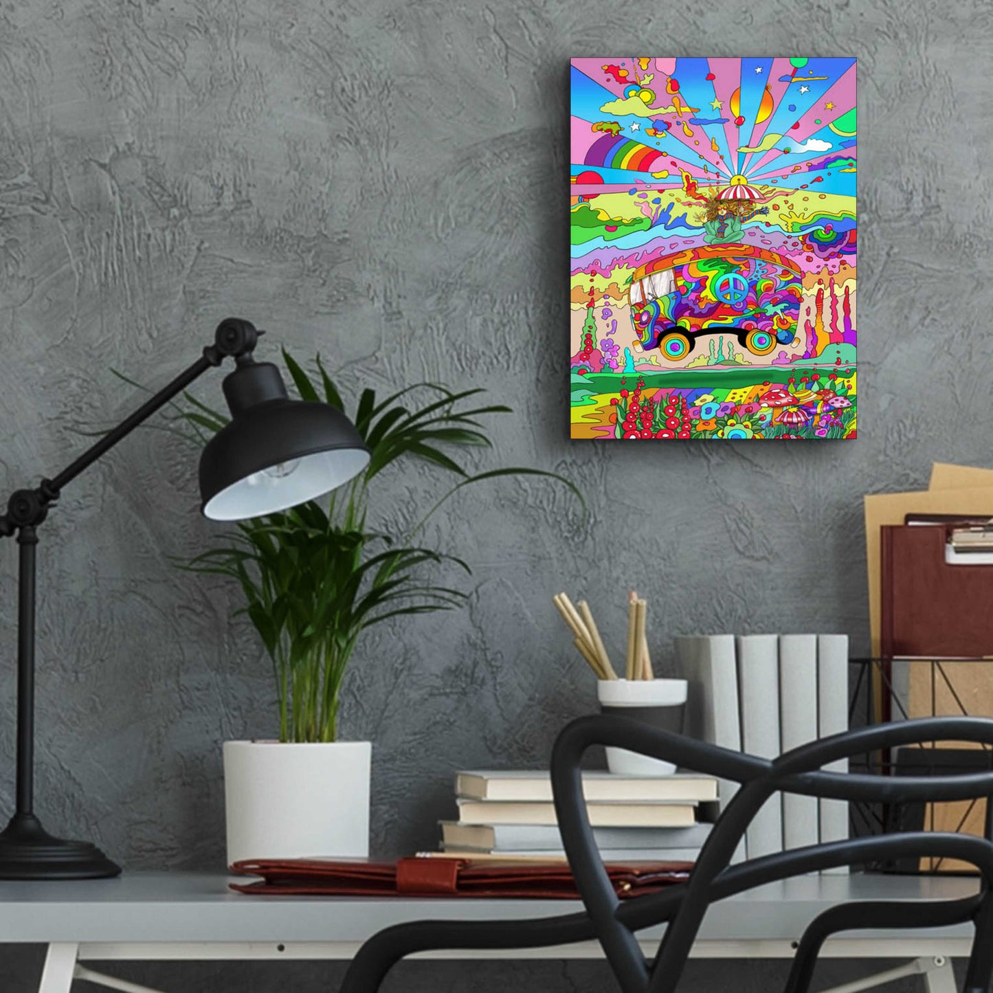 Epic Art 'Magic Bus' by Howie Green, Acrylic Glass Wall Art,12x16