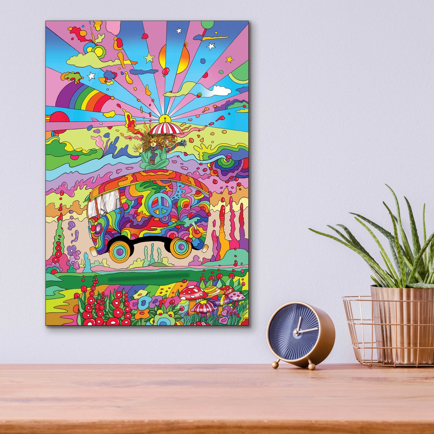 Epic Art 'Magic Bus' by Howie Green, Acrylic Glass Wall Art,12x16