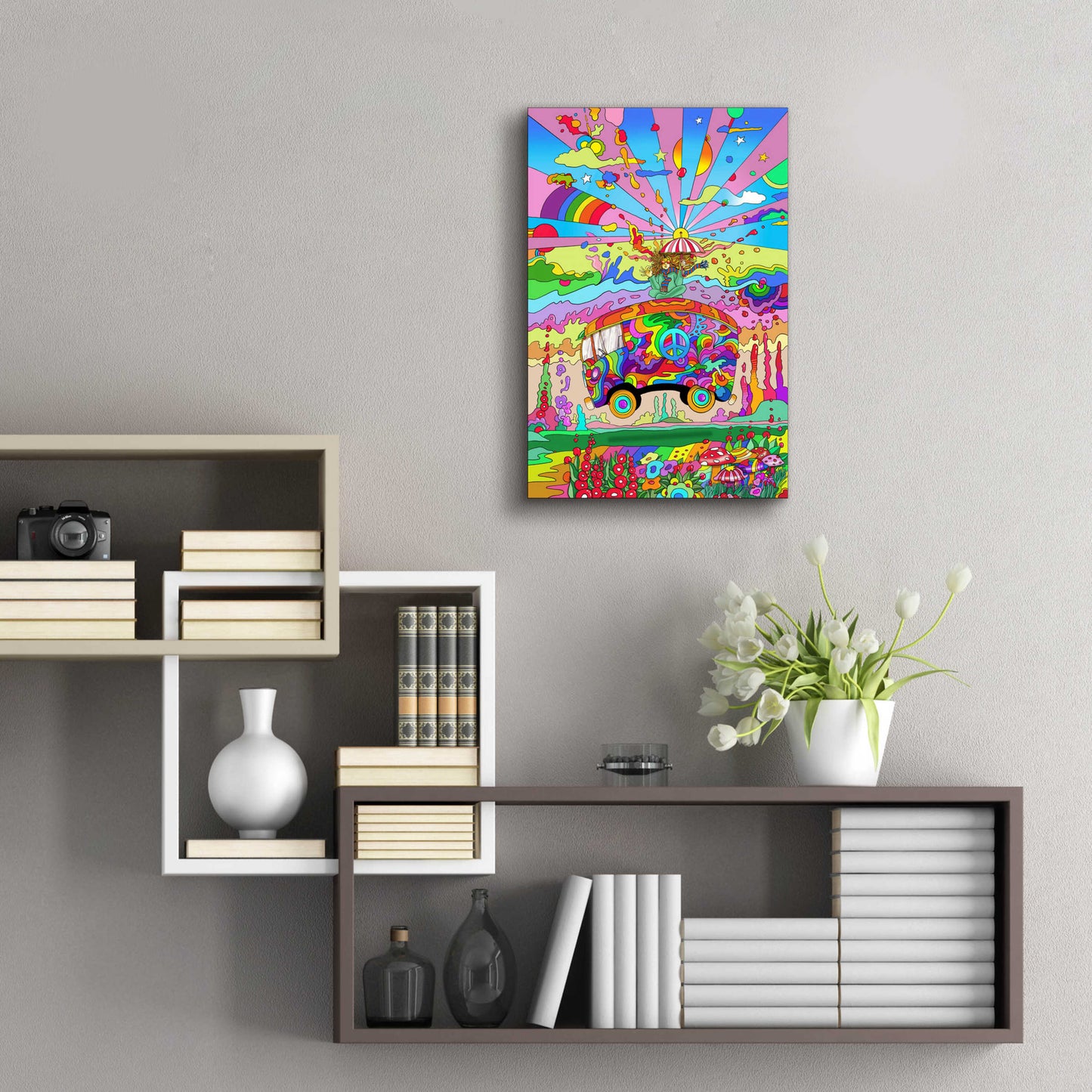 Epic Art 'Magic Bus' by Howie Green, Acrylic Glass Wall Art,16x24