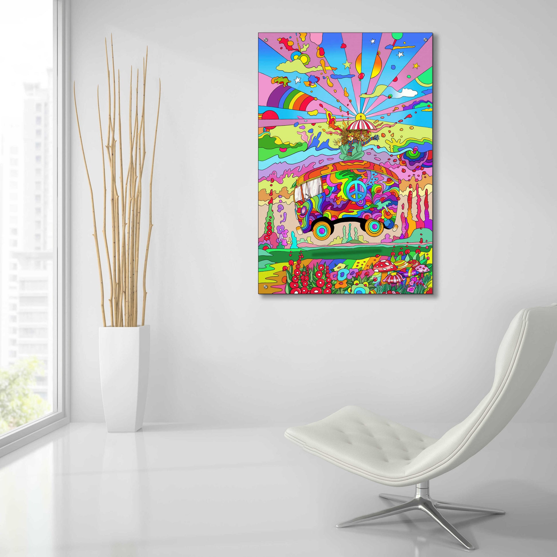 Epic Art 'Magic Bus' by Howie Green, Acrylic Glass Wall Art,24x36