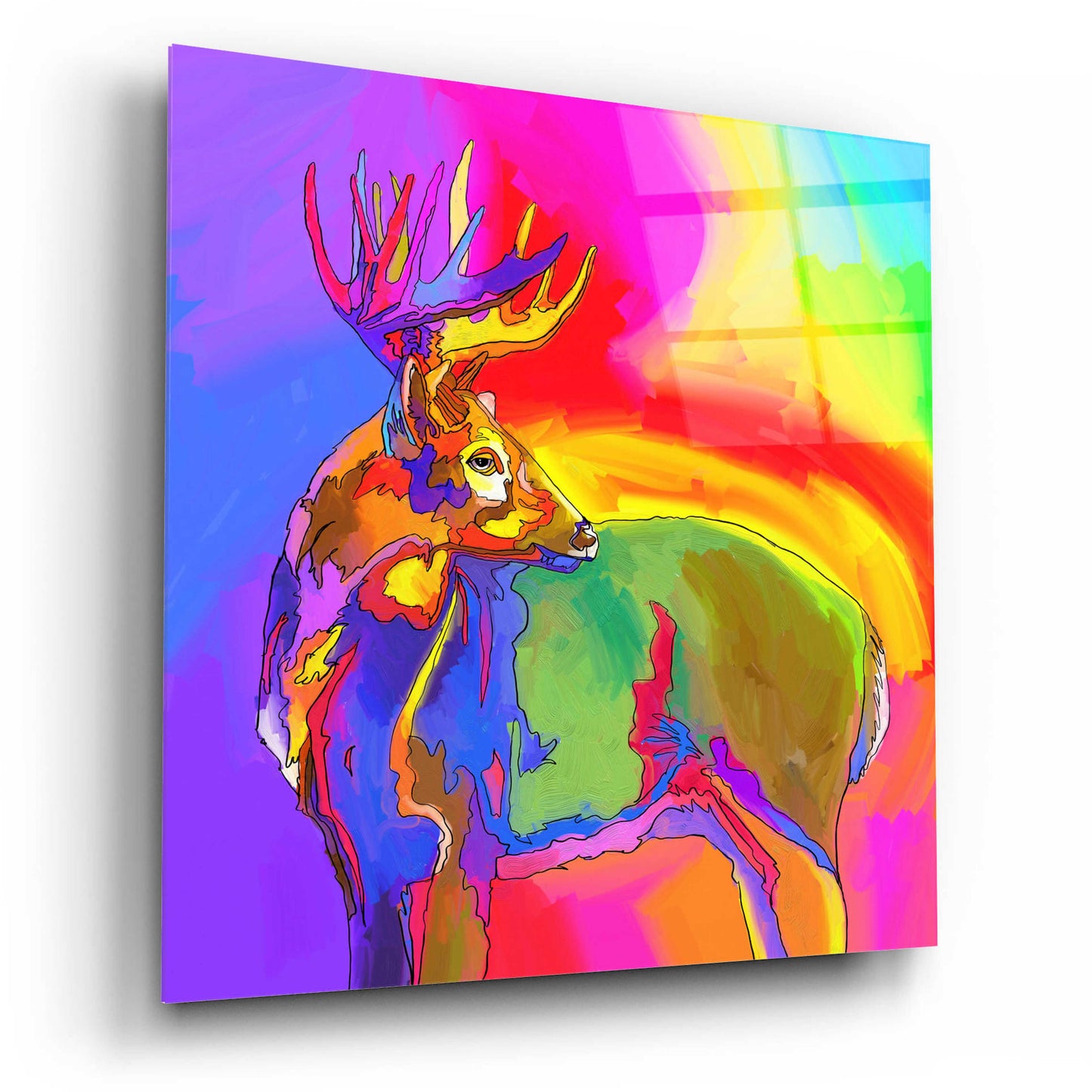 Epic Art 'Pop Art Deer 1' by Howie Green, Acrylic Glass Wall Art,12x12