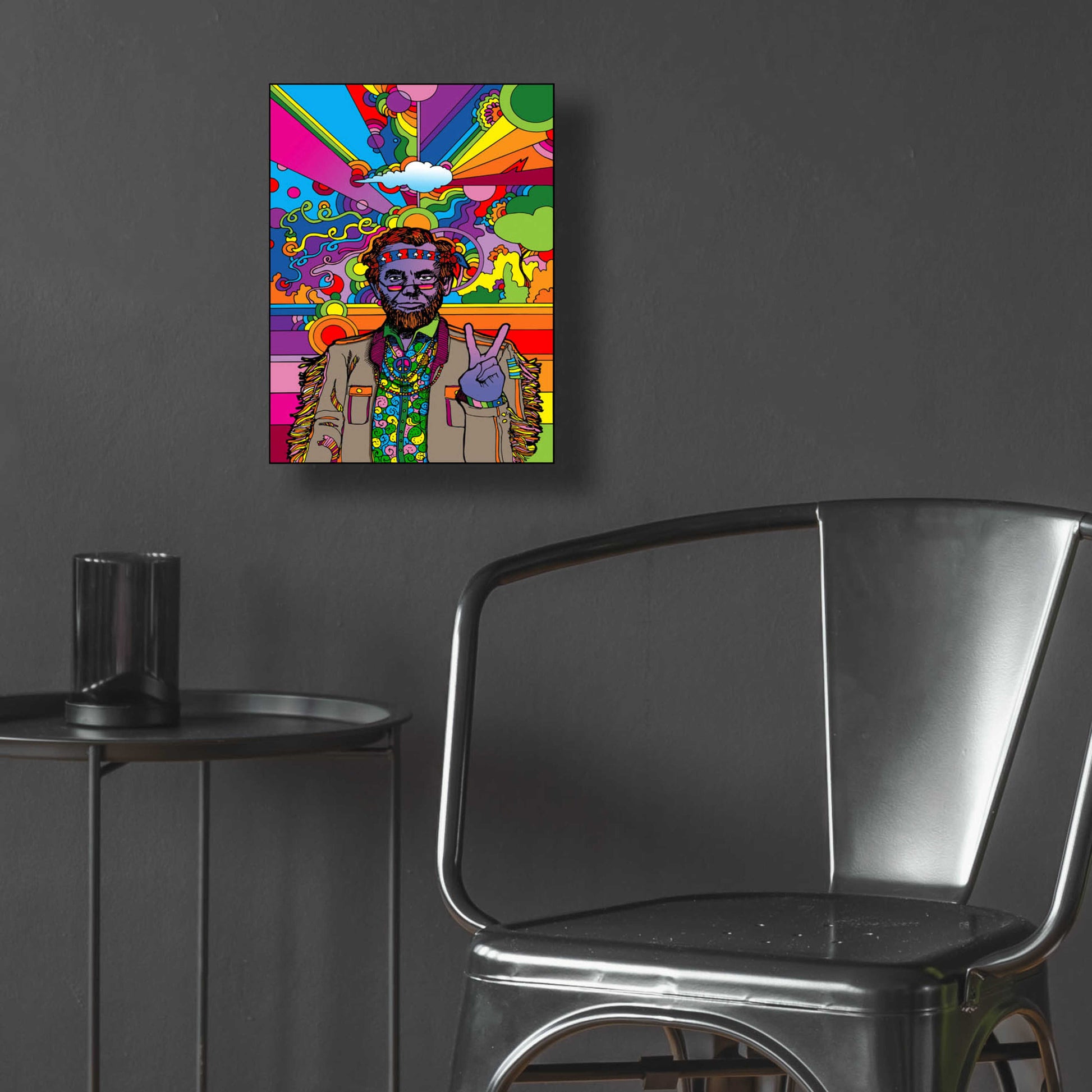 Epic Art 'Psychedelic Abe' by Howie Green, Acrylic Glass Wall Art,12x16