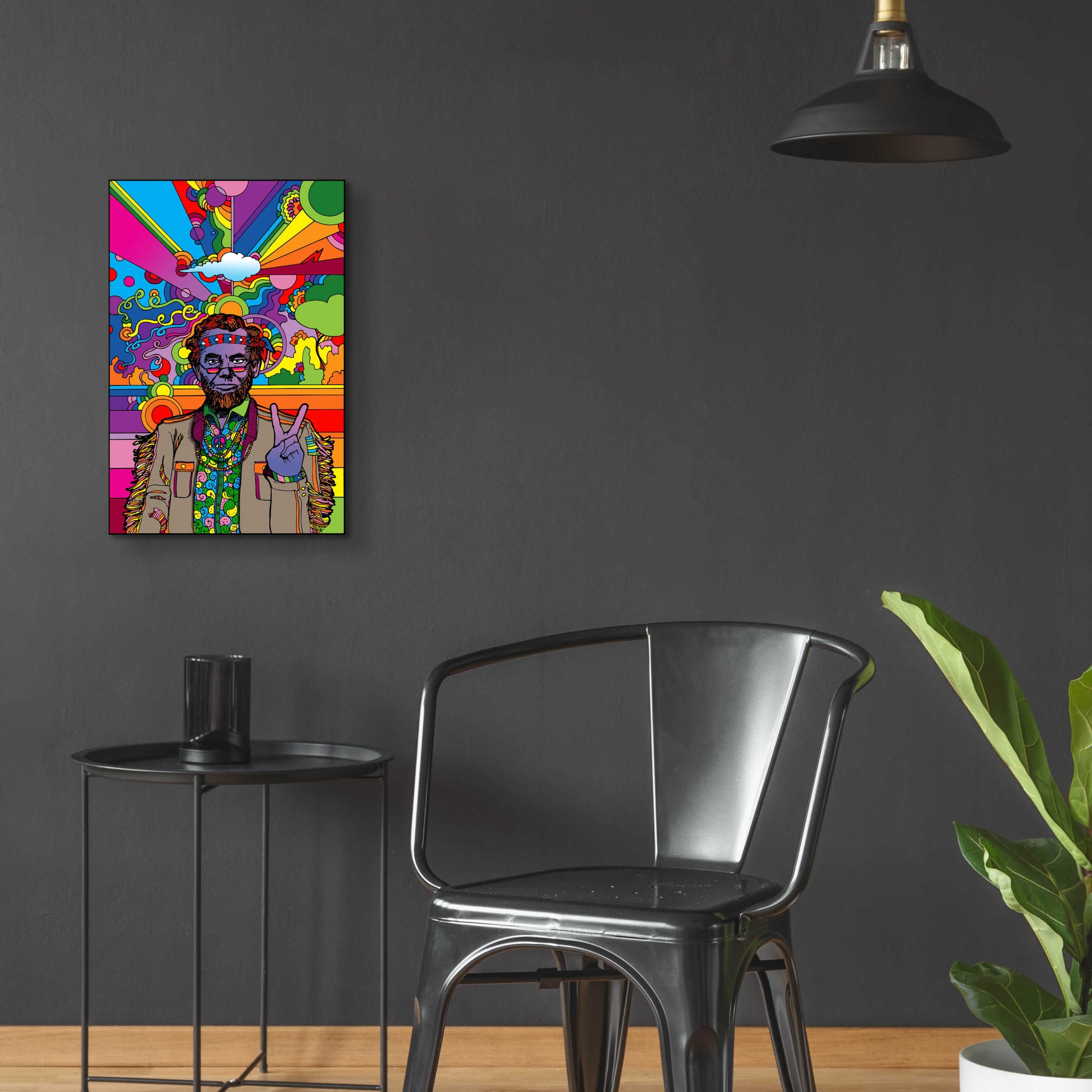 Epic Art 'Psychedelic Abe' by Howie Green, Acrylic Glass Wall Art,16x24