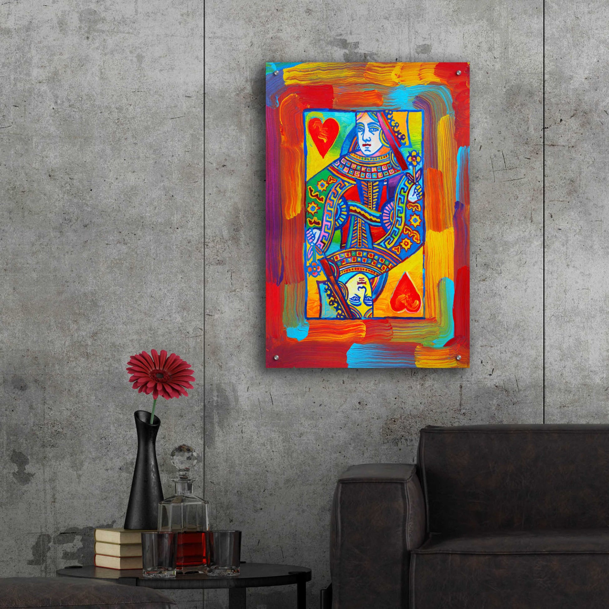 Epic Art 'Queen Of Hearts' by Howie Green, Acrylic Glass Wall Art,24x36