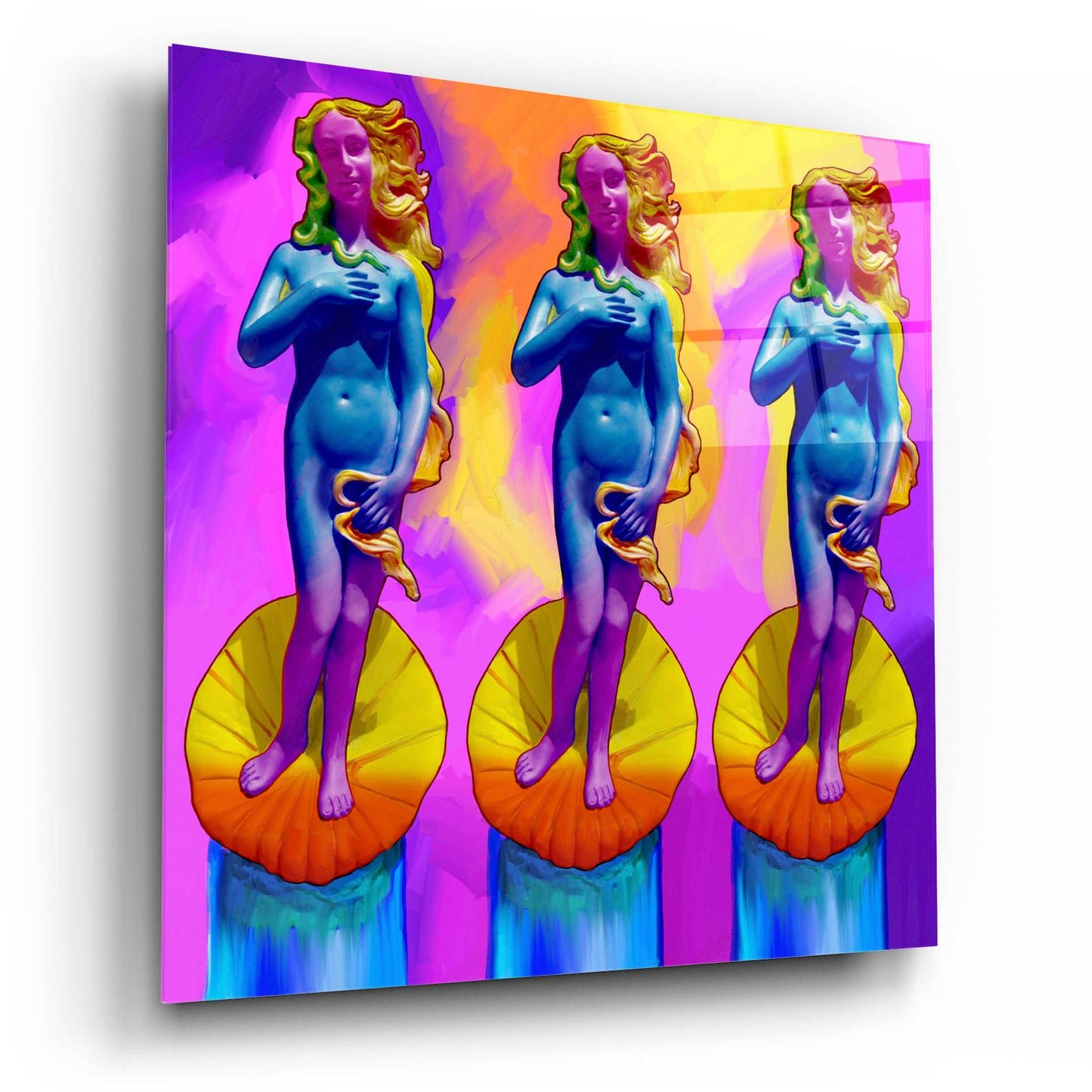 Epic Art 'Pop Art Boticelli Venus' by Howie Green, Acrylic Glass Wall Art,12x12