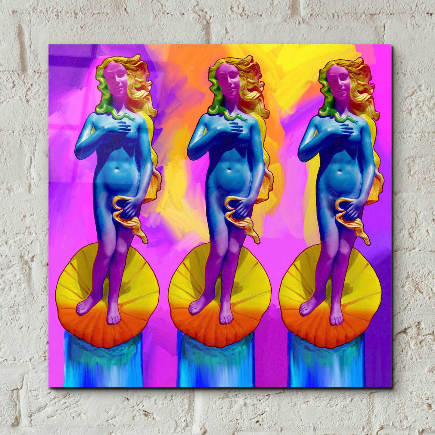 Epic Art 'Pop Art Boticelli Venus' by Howie Green, Acrylic Glass Wall Art,12x12