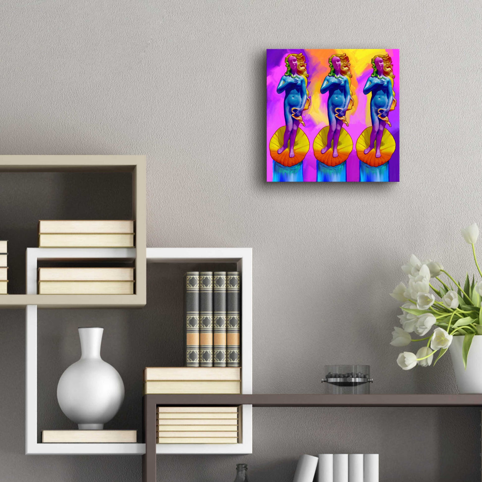 Epic Art 'Pop Art Boticelli Venus' by Howie Green, Acrylic Glass Wall Art,12x12