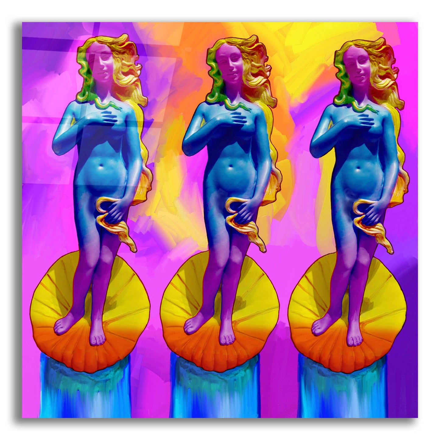 Epic Art 'Pop Art Boticelli Venus' by Howie Green, Acrylic Glass Wall Art,12x12