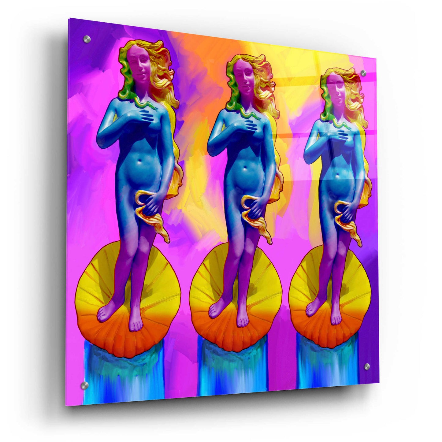 Epic Art 'Pop Art Boticelli Venus' by Howie Green, Acrylic Glass Wall Art,24x24