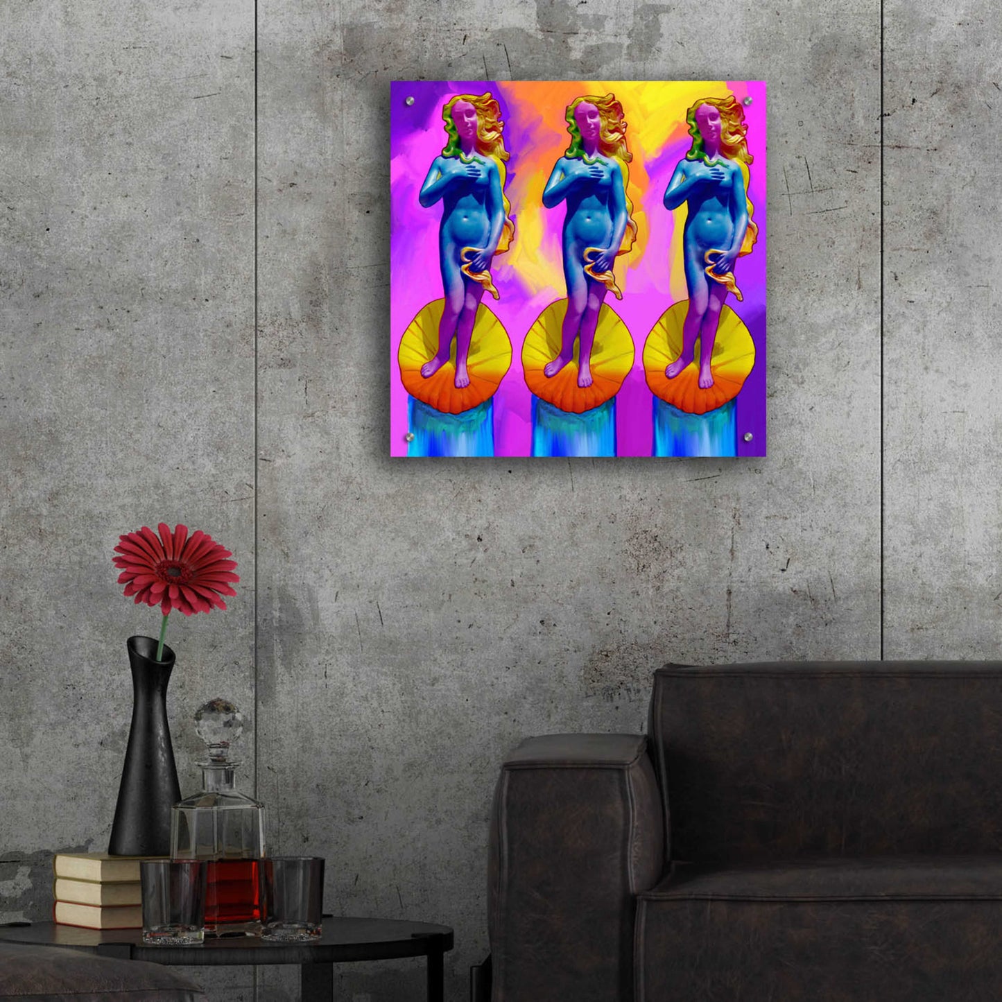 Epic Art 'Pop Art Boticelli Venus' by Howie Green, Acrylic Glass Wall Art,24x24