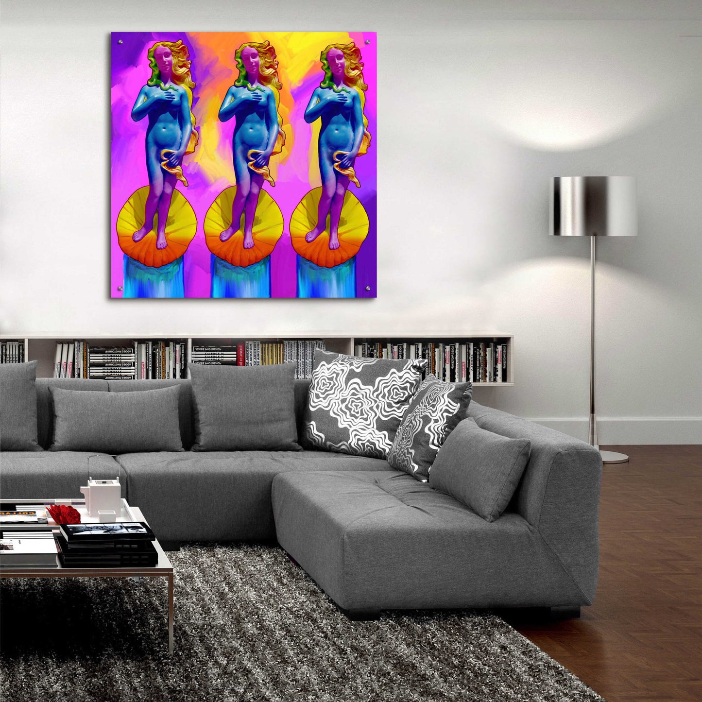 Epic Art 'Pop Art Boticelli Venus' by Howie Green, Acrylic Glass Wall Art,36x36