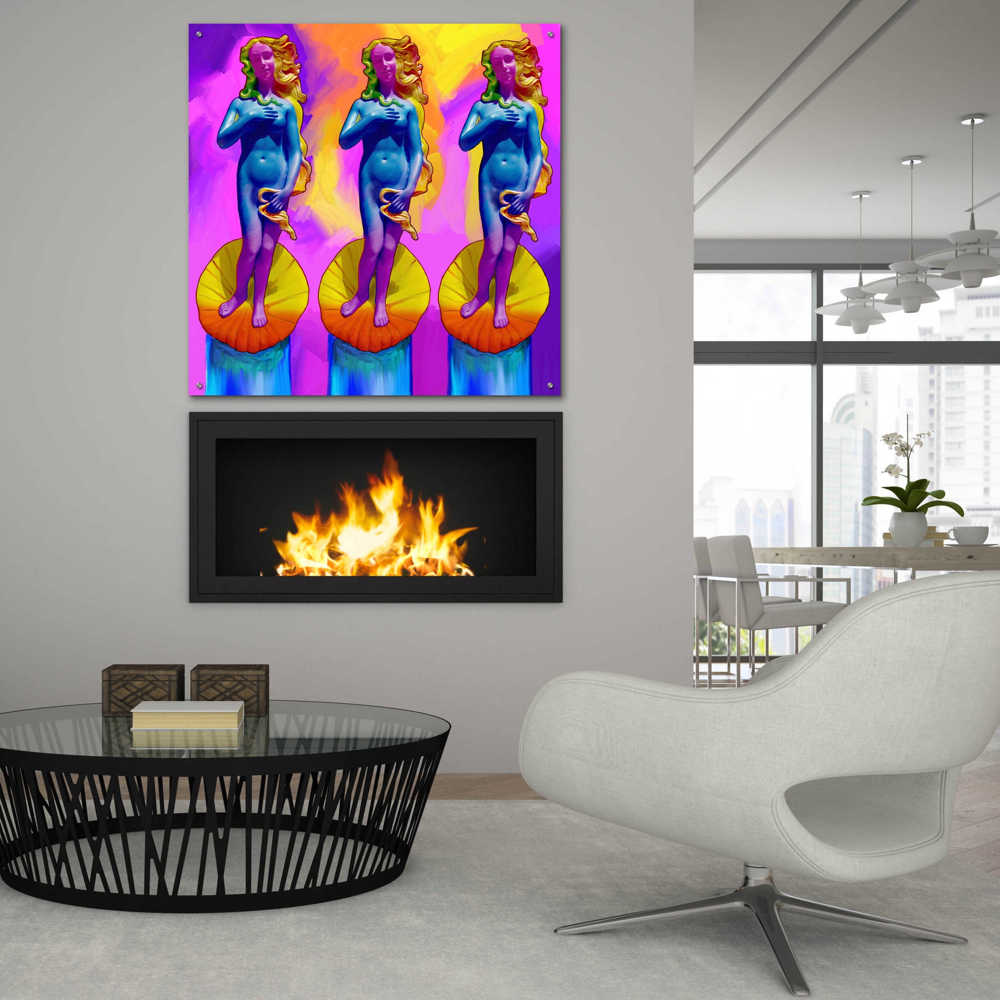 Epic Art 'Pop Art Boticelli Venus' by Howie Green, Acrylic Glass Wall Art,36x36