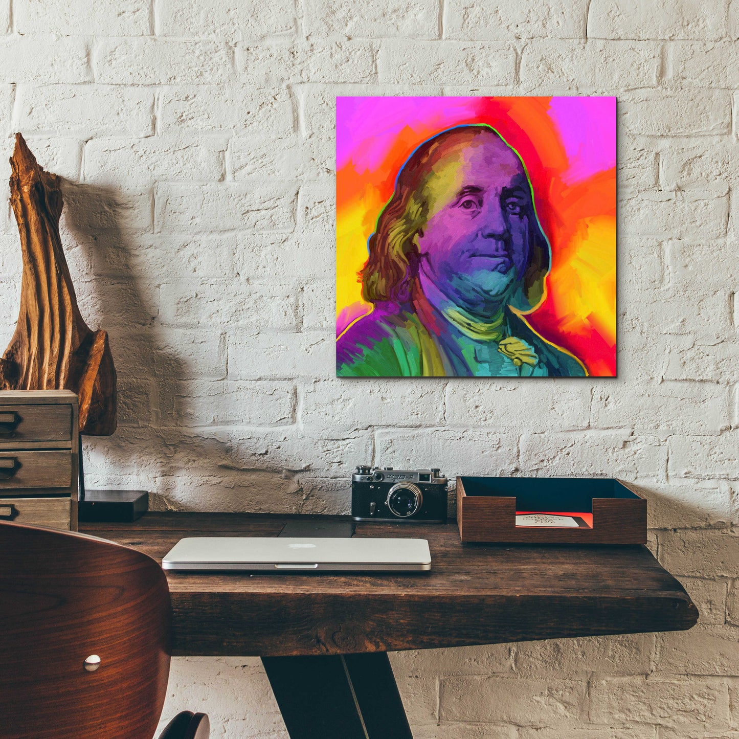 Epic Art 'Ben Franklin Pop Art' by Howie Green, Acrylic Glass Wall Art,12x12