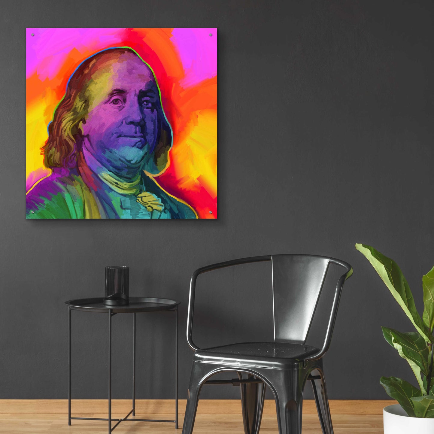 Epic Art 'Ben Franklin Pop Art' by Howie Green, Acrylic Glass Wall Art,36x36