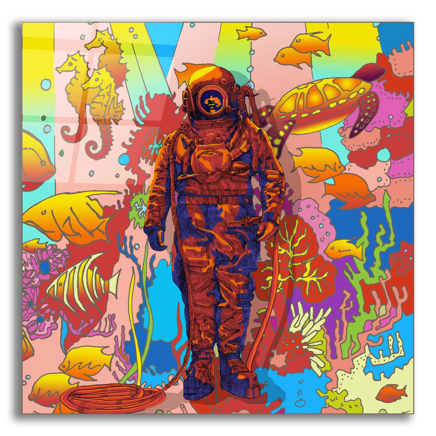 Epic Art 'Deep sea diver' by Howie Green, Acrylic Glass Wall Art,12x12