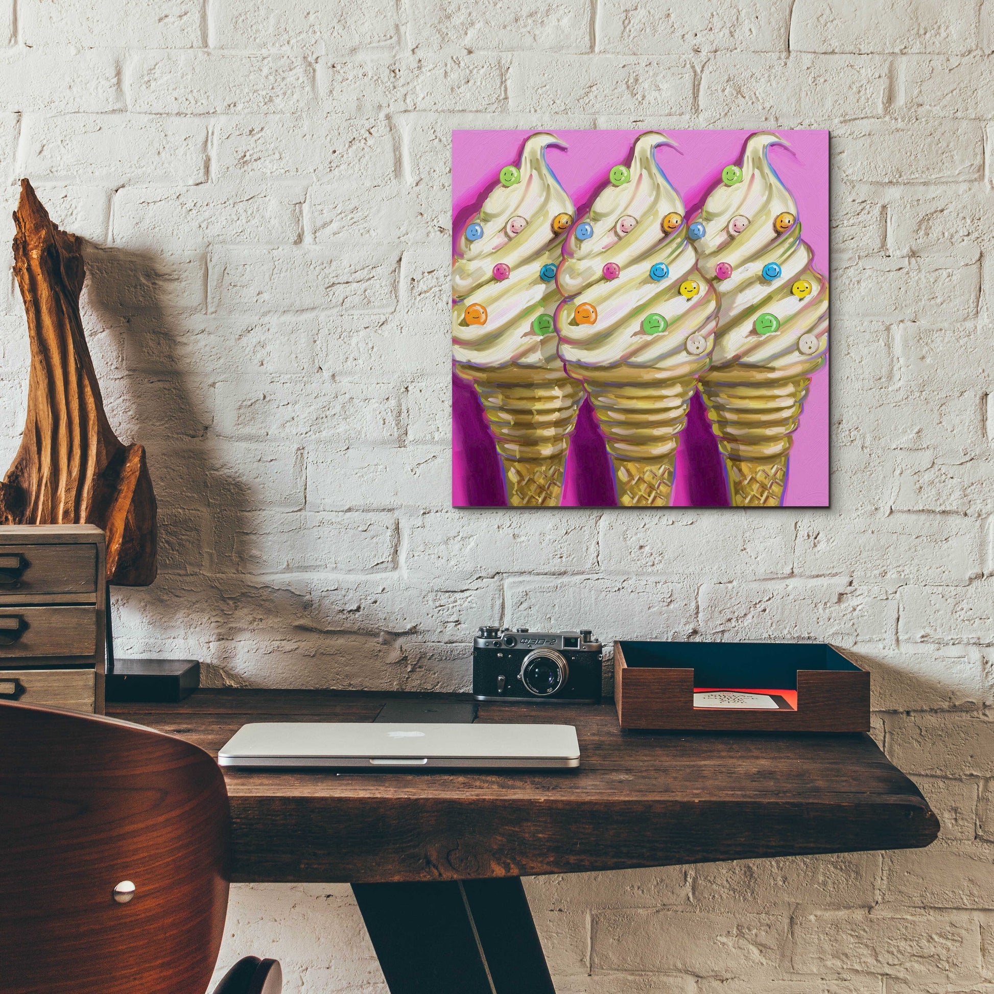 Epic Art 'Ice cream faces' by Howie Green, Acrylic Glass Wall Art,12x12