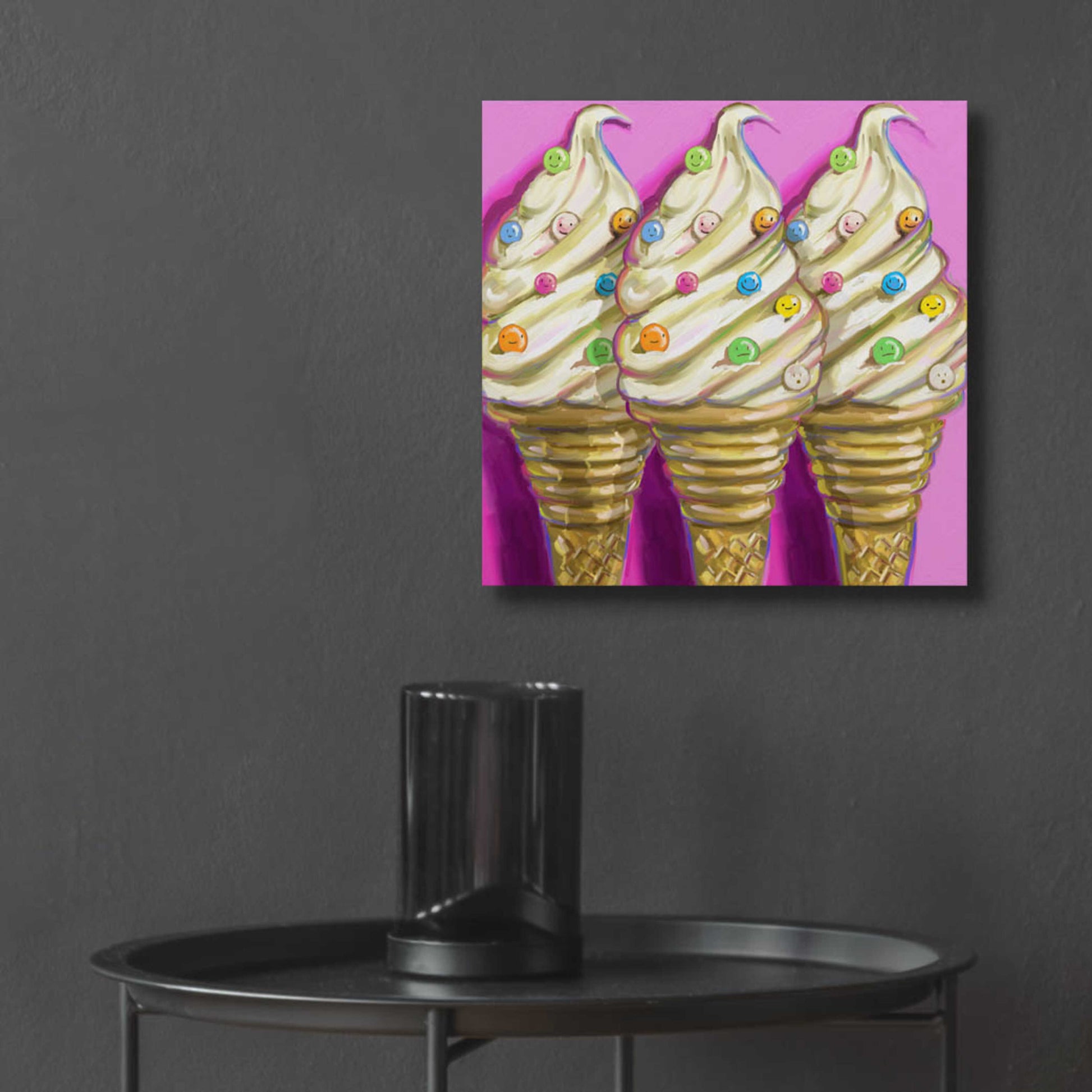 Epic Art 'Ice cream faces' by Howie Green, Acrylic Glass Wall Art,12x12