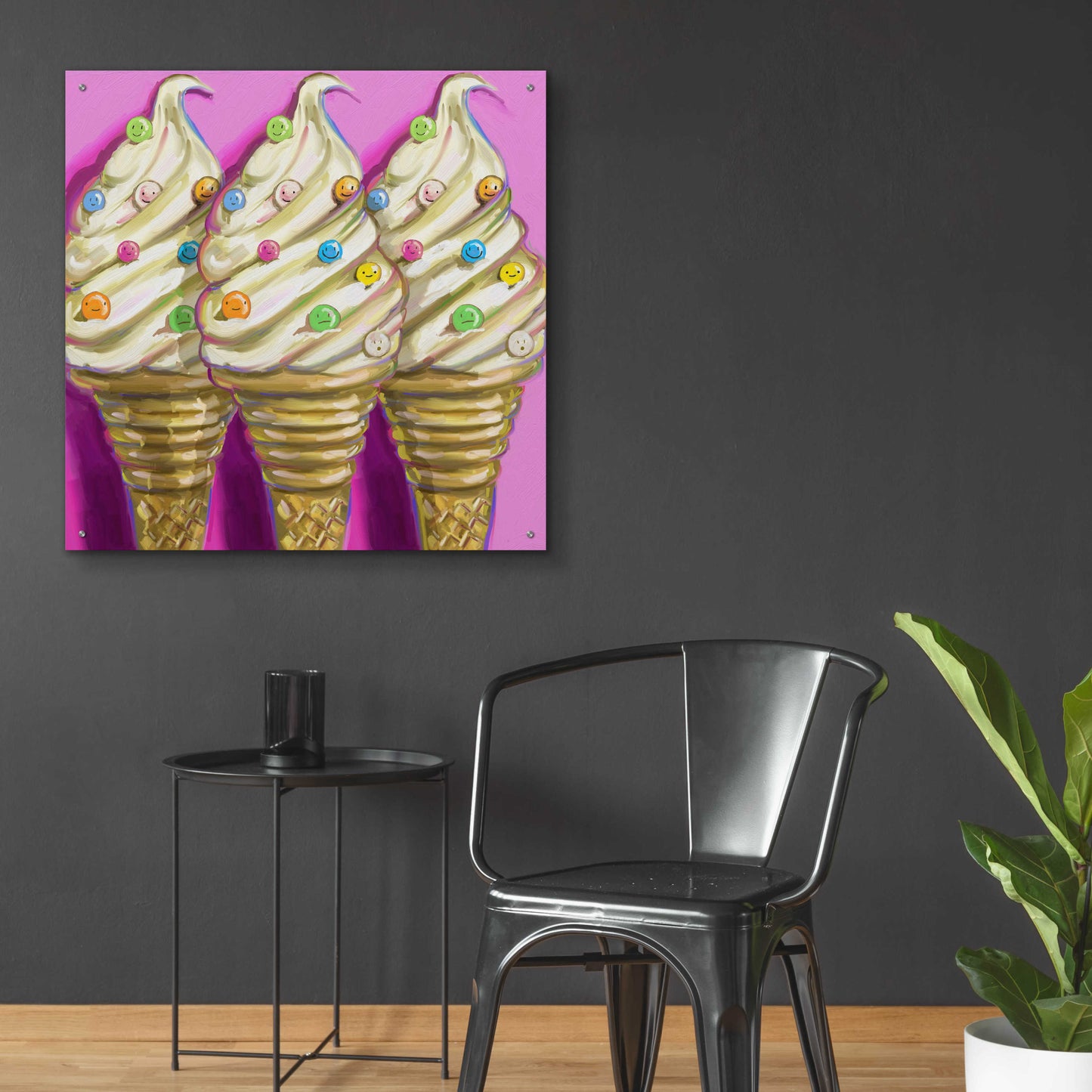 Epic Art 'Ice cream faces' by Howie Green, Acrylic Glass Wall Art,36x36