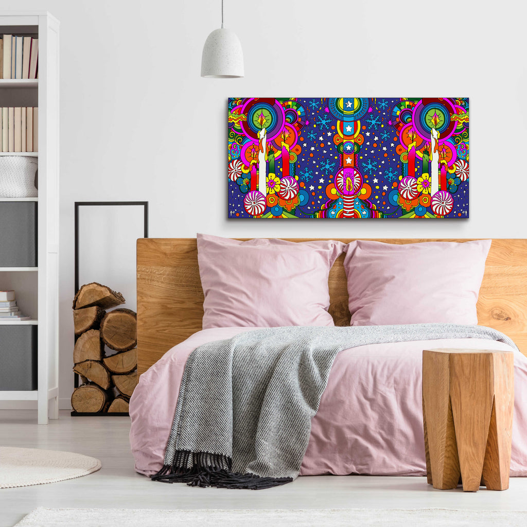 Epic Art 'Holiday Candles Panorama' by Howie Green, Acrylic Glass Wall Art,48x24