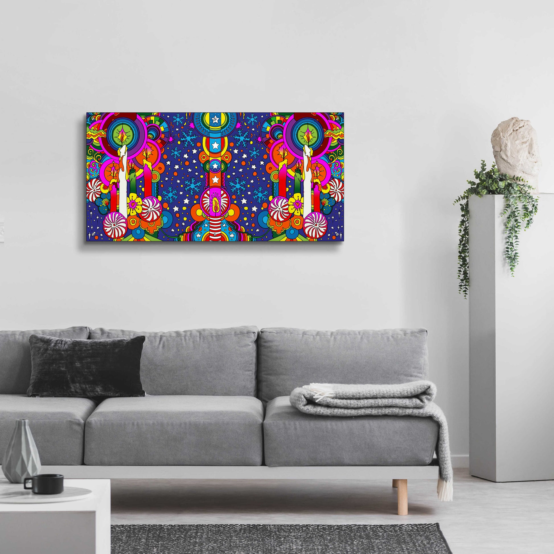 Epic Art 'Holiday Candles Panorama' by Howie Green, Acrylic Glass Wall Art,48x24
