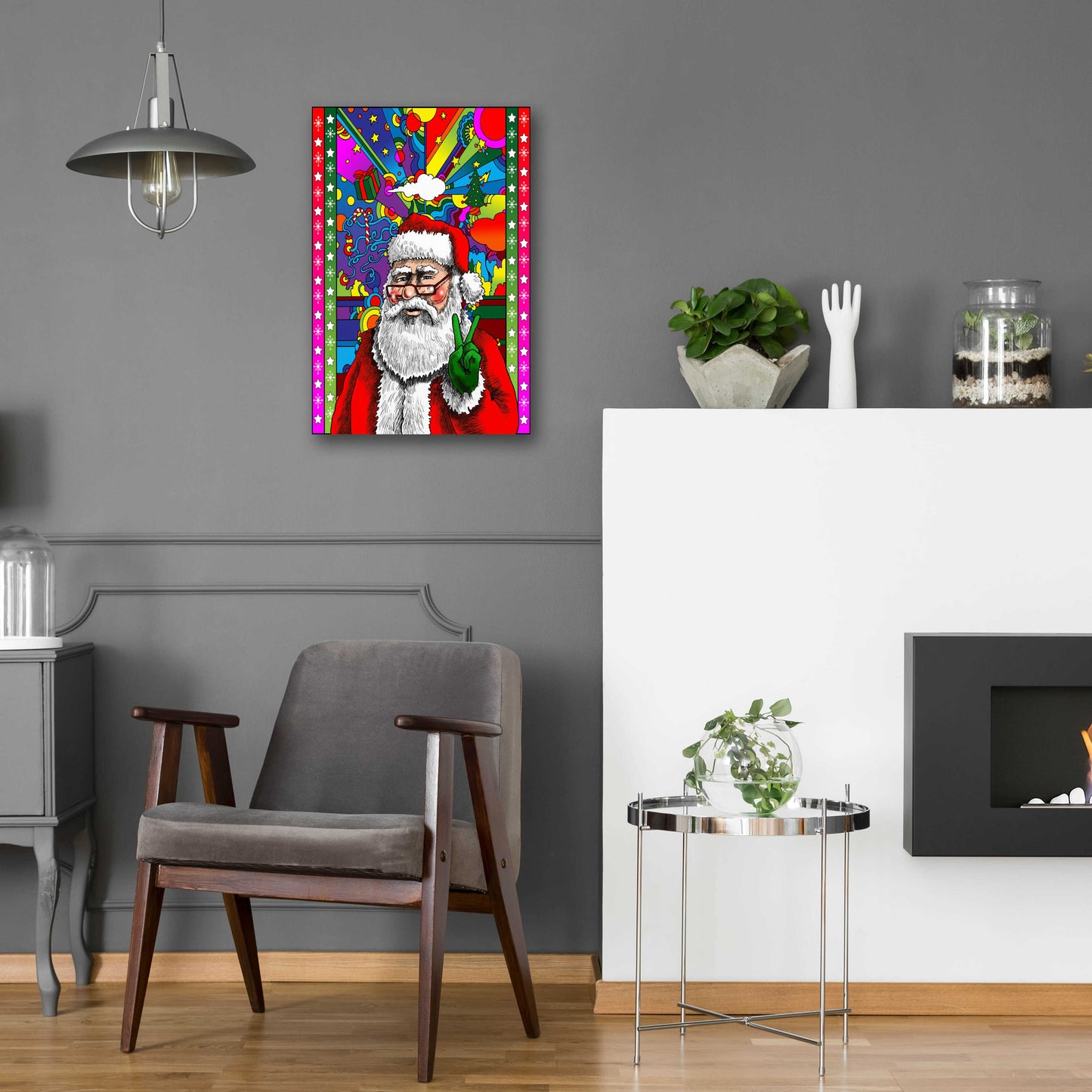 Epic Art 'Santa Peace' by Howie Green, Acrylic Glass Wall Art,16x24