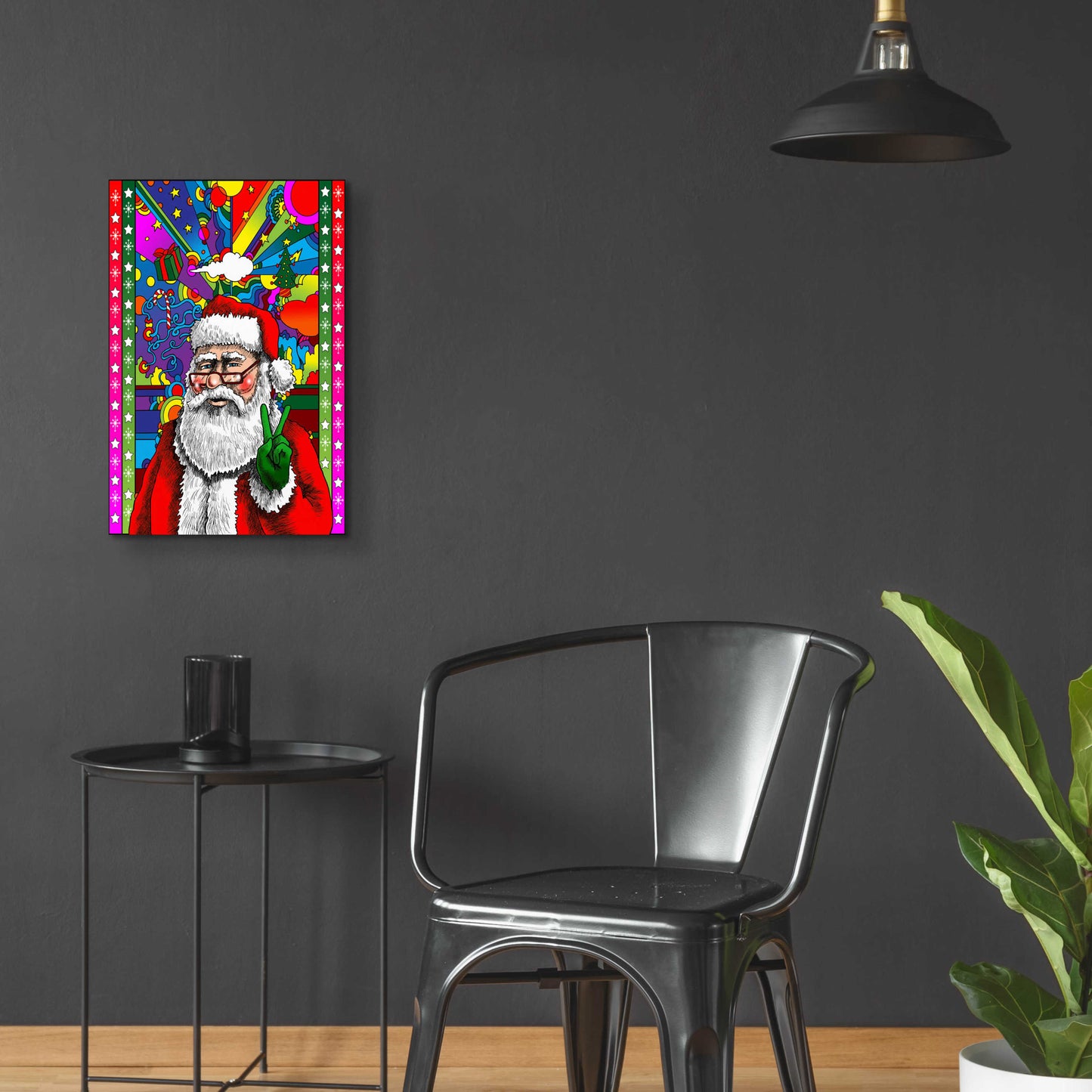 Epic Art 'Santa Peace' by Howie Green, Acrylic Glass Wall Art,16x24