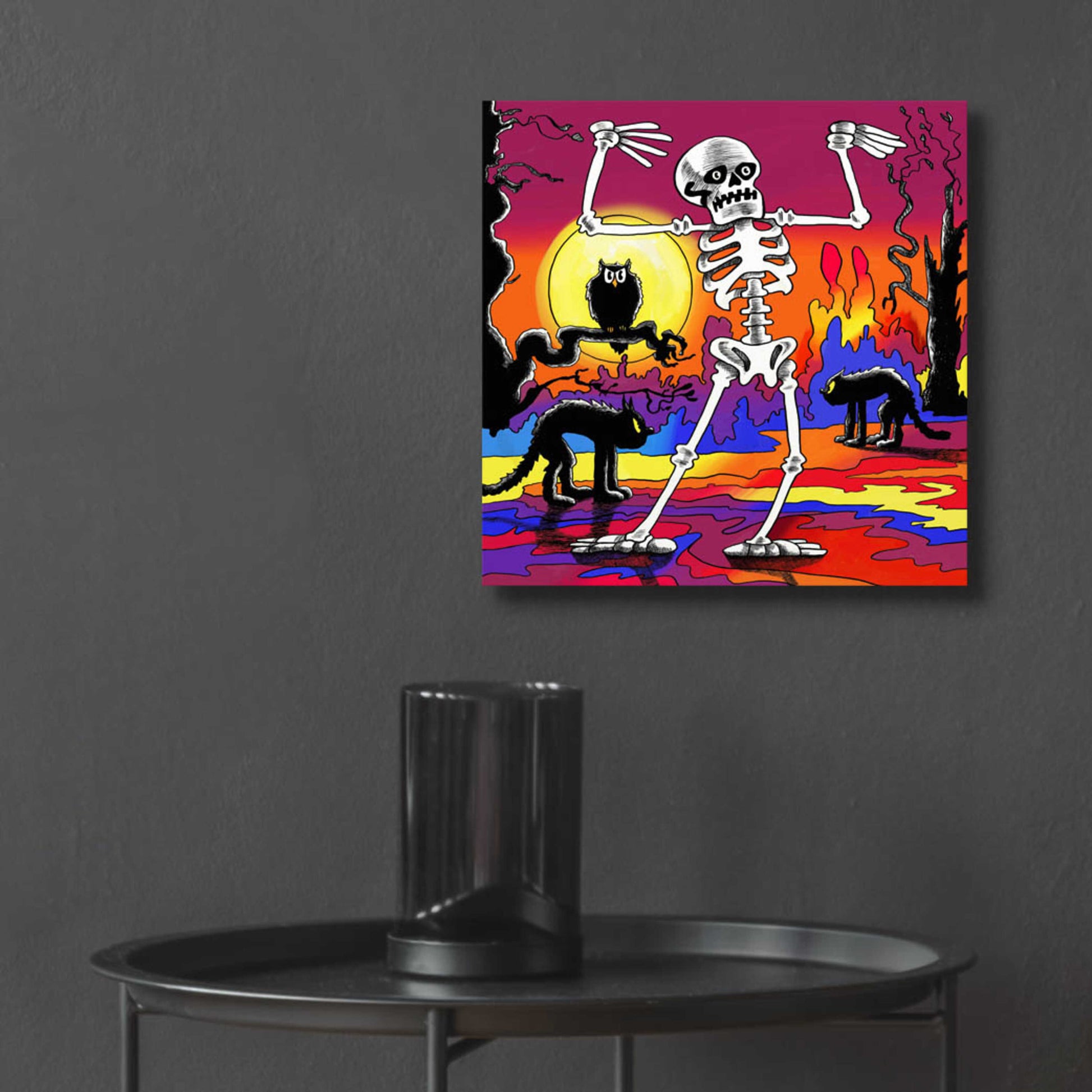 Epic Art 'Skeleton Dance' by Howie Green, Acrylic Glass Wall Art,12x12