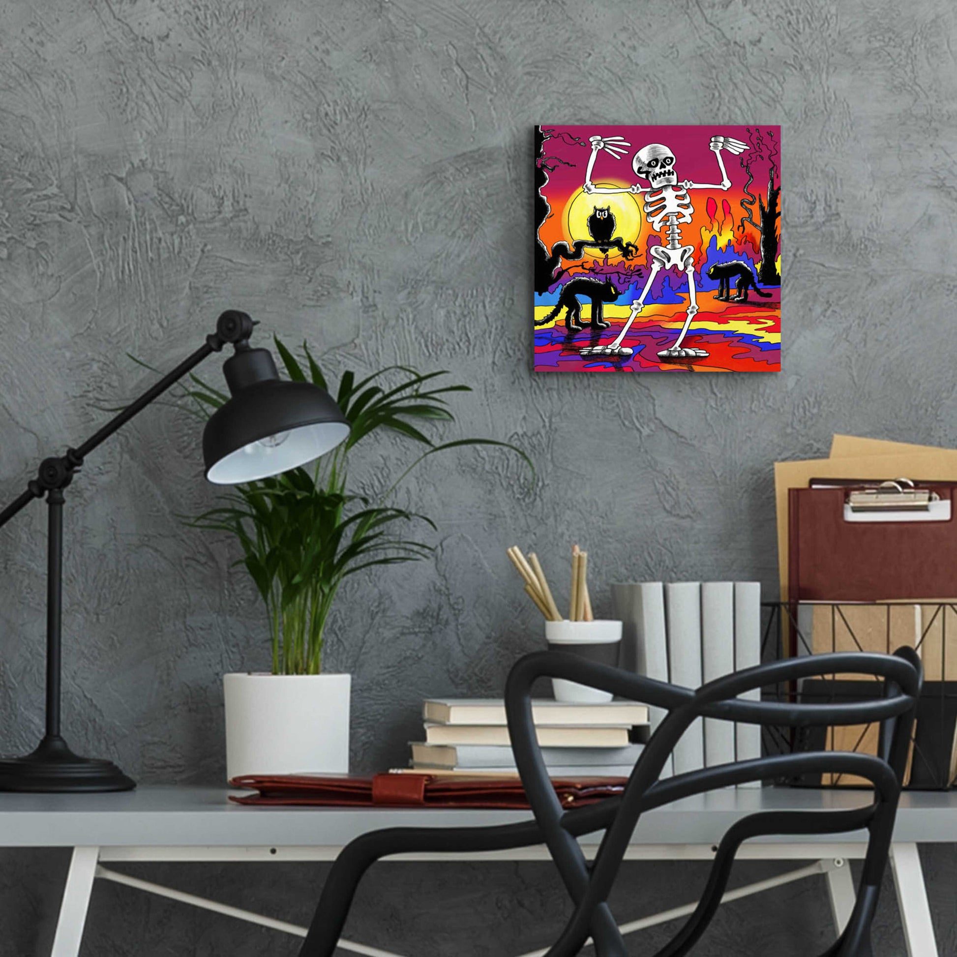 Epic Art 'Skeleton Dance' by Howie Green, Acrylic Glass Wall Art,12x12