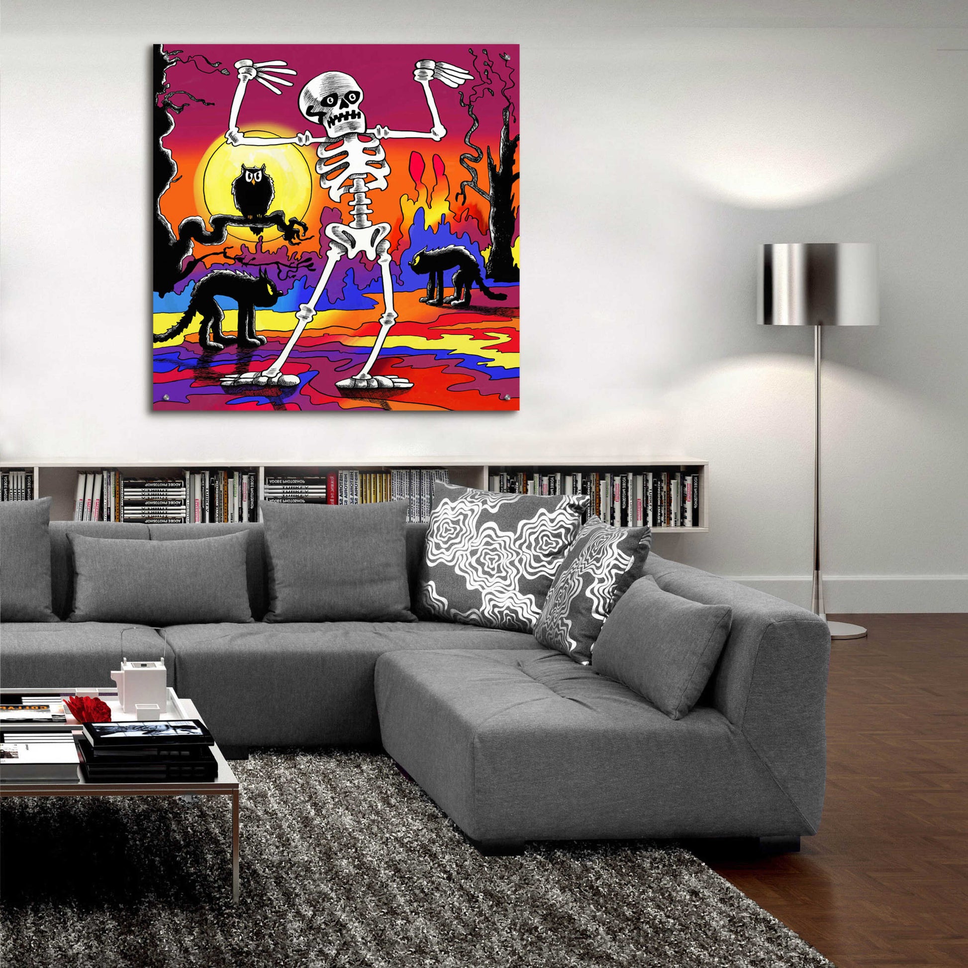 Epic Art 'Skeleton Dance' by Howie Green, Acrylic Glass Wall Art,36x36