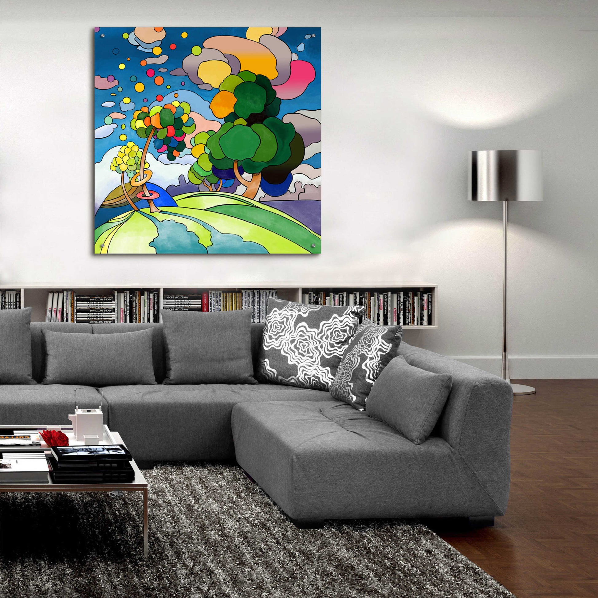 Epic Art 'Pop Art Landscape 1019' by Howie Green, Acrylic Glass Wall Art,36x36