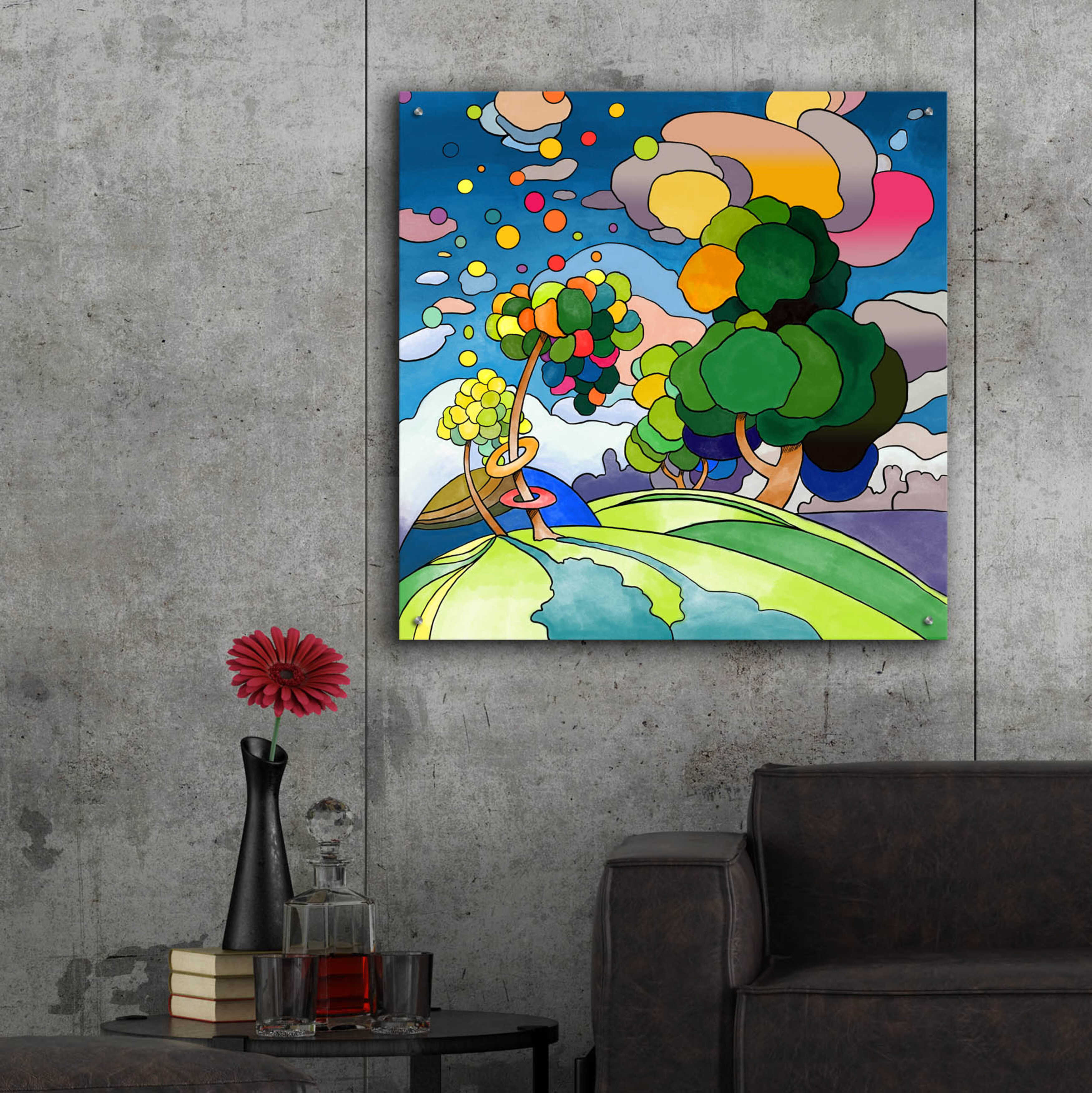 Epic Art 'Pop Art Landscape 1019' by Howie Green, Acrylic Glass