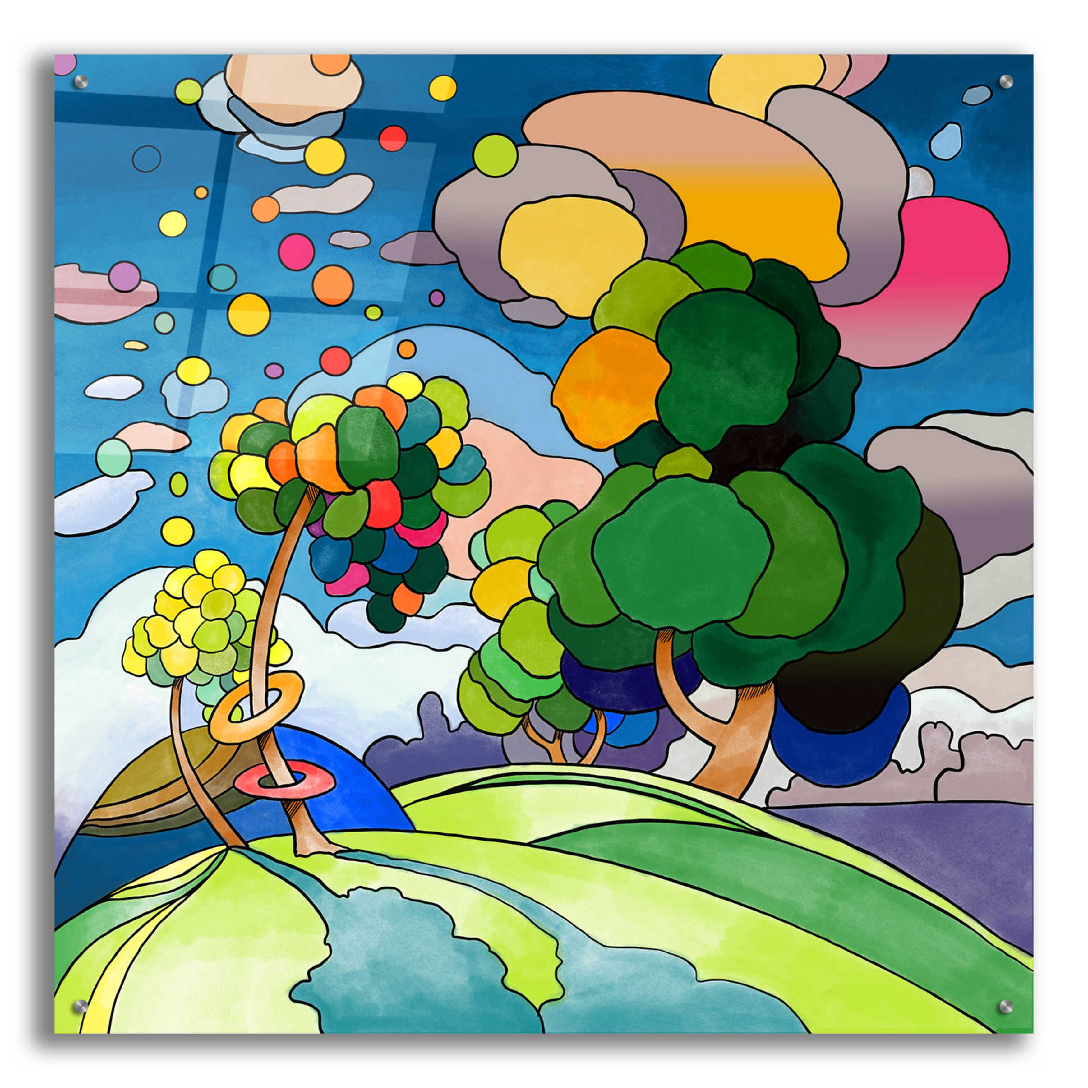 Epic Art 'Pop Art Landscape 1019' by Howie Green, Acrylic Glass