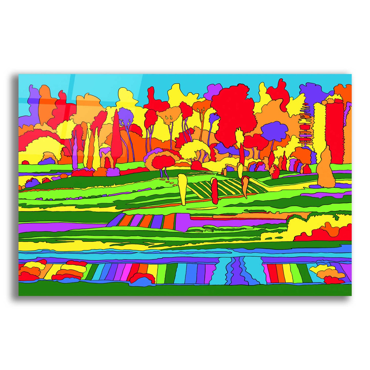 Epic Art 'Fall Landscape' by Howie Green, Acrylic Glass Wall Art,24x16