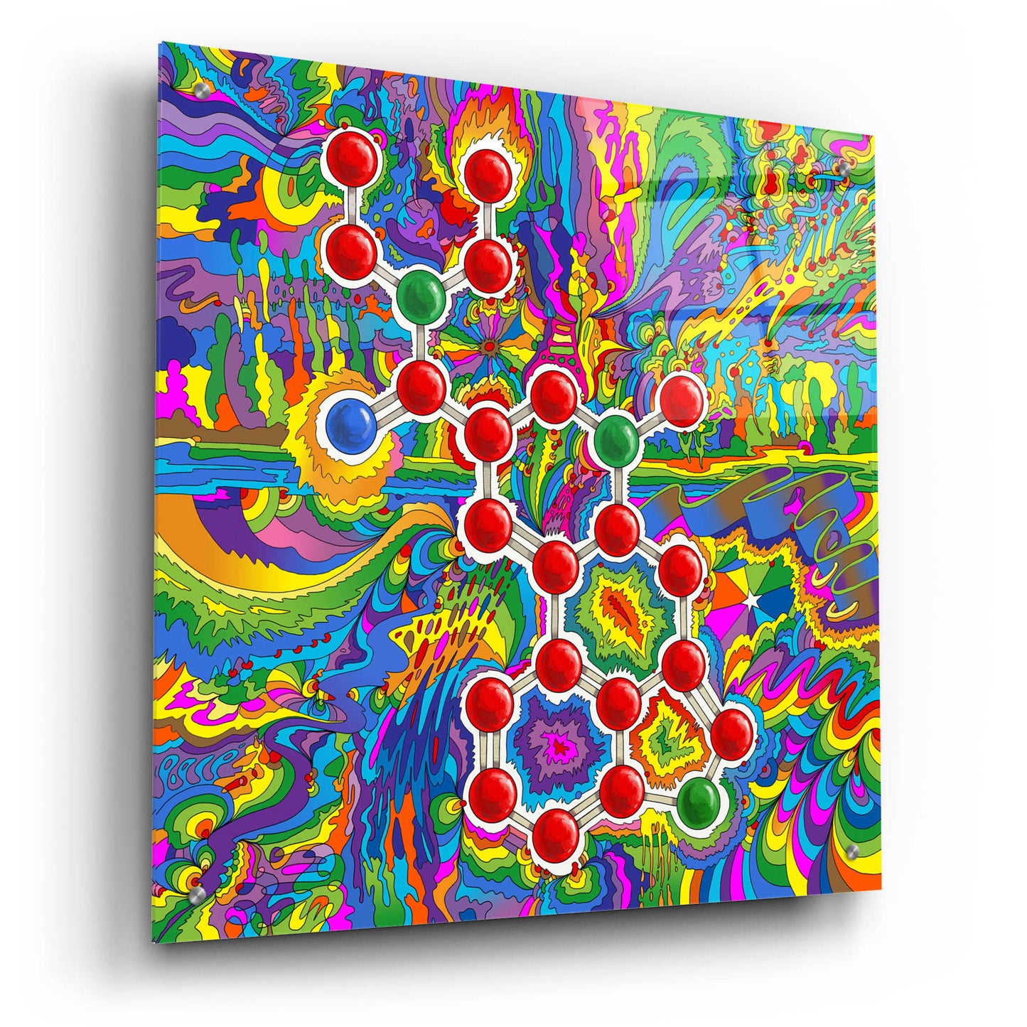 Epic Art 'LSD Molecule' by Howie Green, Acrylic Glass Wall Art,24x24