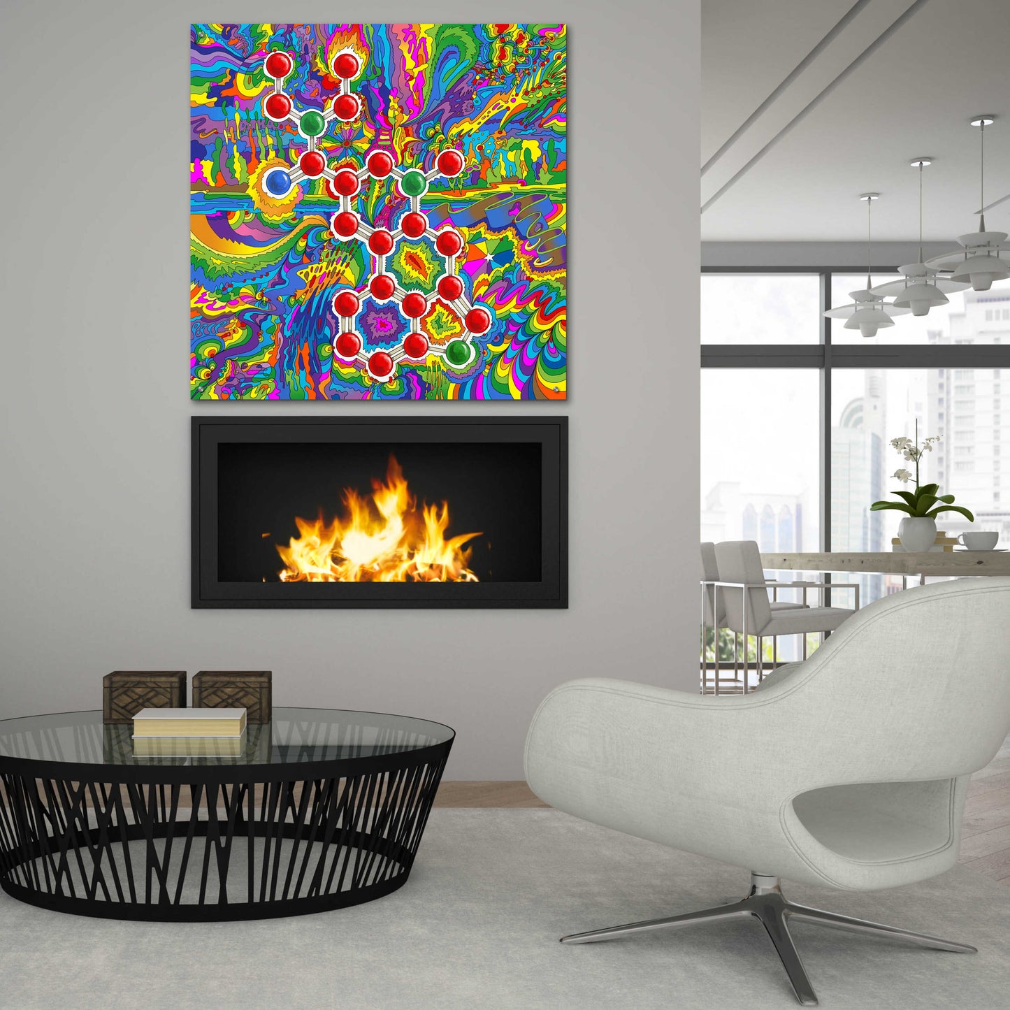 Epic Art 'LSD Molecule' by Howie Green, Acrylic Glass Wall Art,36x36