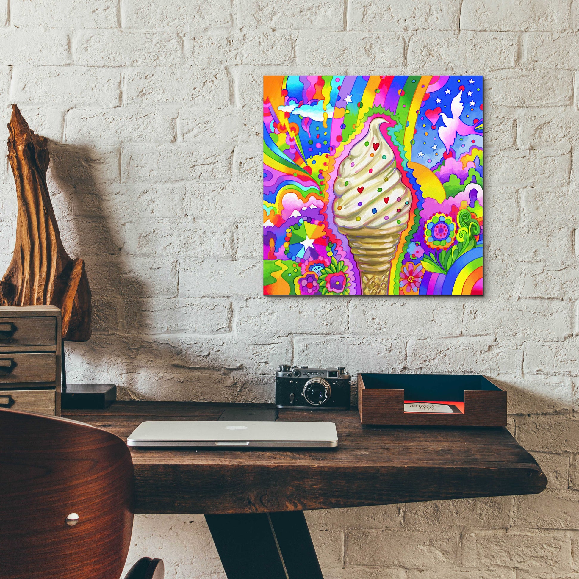 Epic Art 'Ice Cream Cone Pop Art' by Howie Green, Acrylic Glass Wall Art,12x12