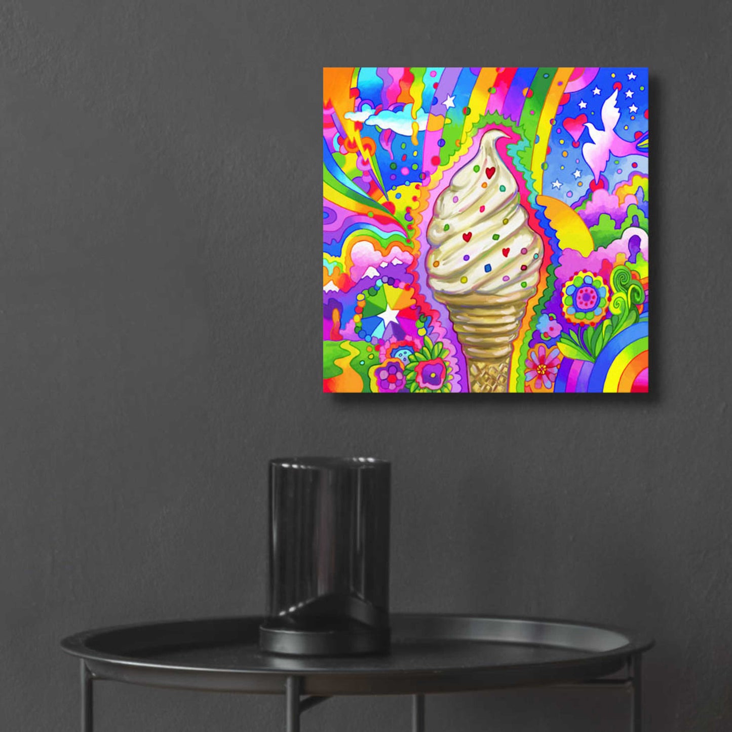 Epic Art 'Ice Cream Cone Pop Art' by Howie Green, Acrylic Glass Wall Art,12x12