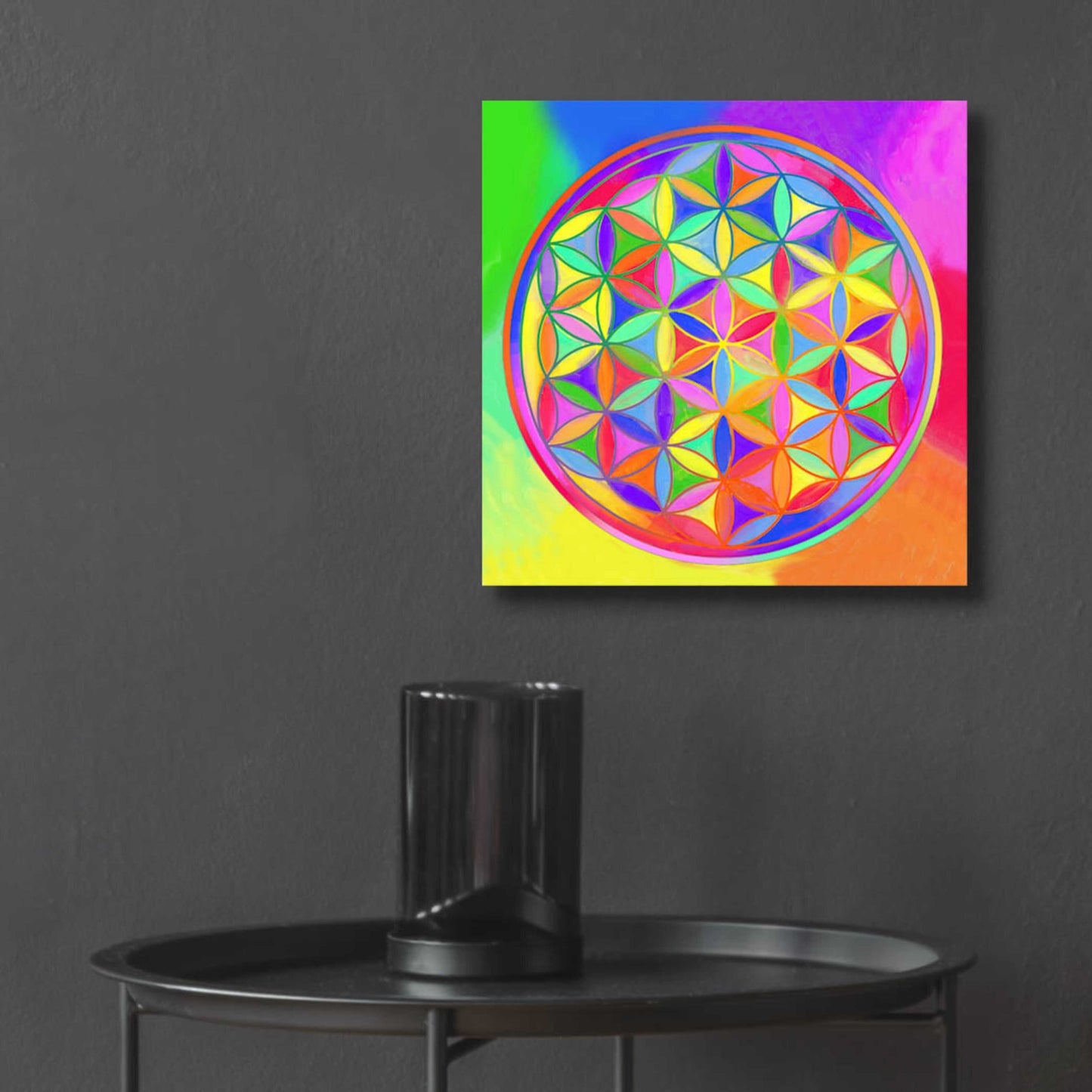 Epic Art 'Sacred Geo Flower of Life' by Howie Green, Acrylic Glass Wall Art,12x12