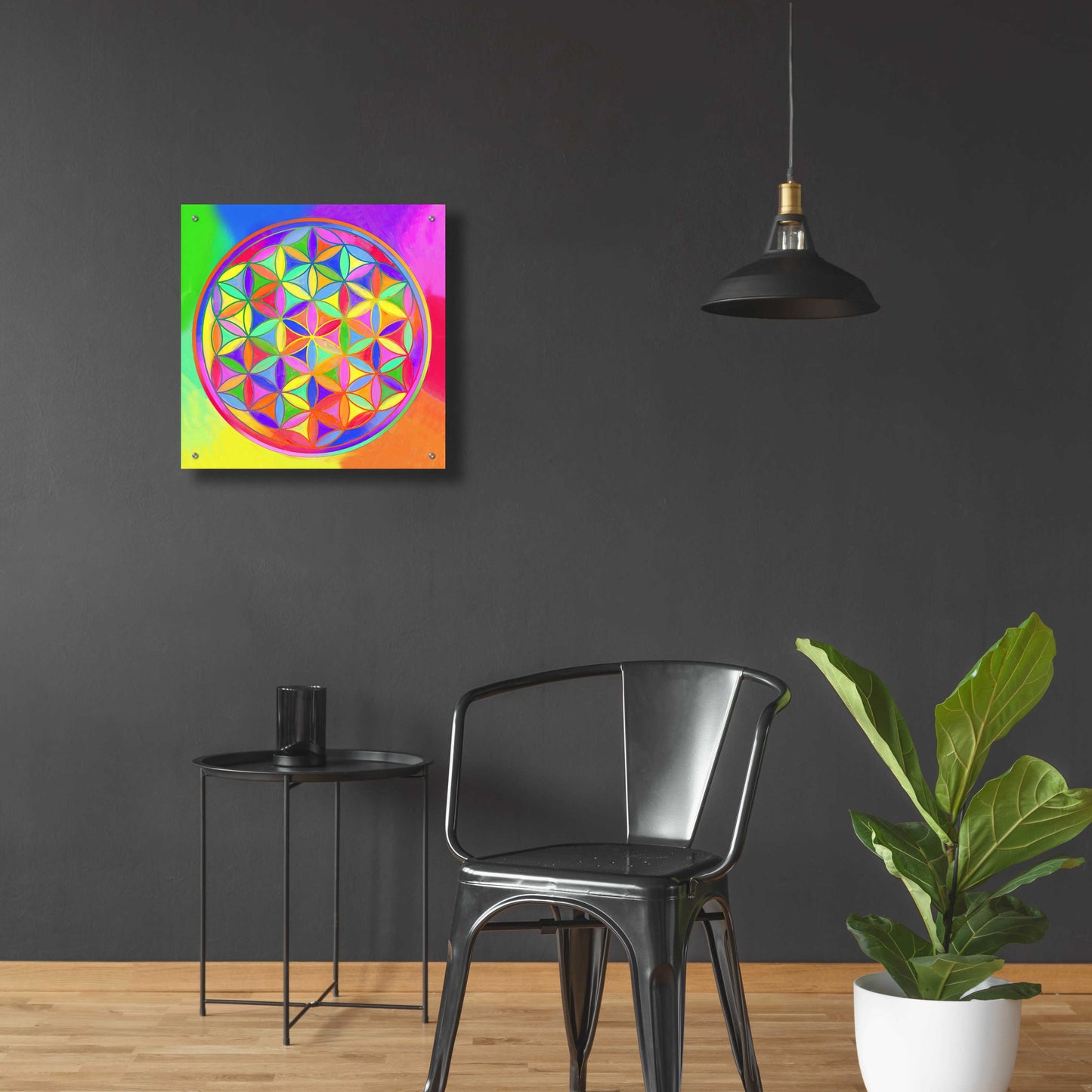 Epic Art 'Sacred Geo Flower of Life' by Howie Green, Acrylic Glass Wall Art,24x24