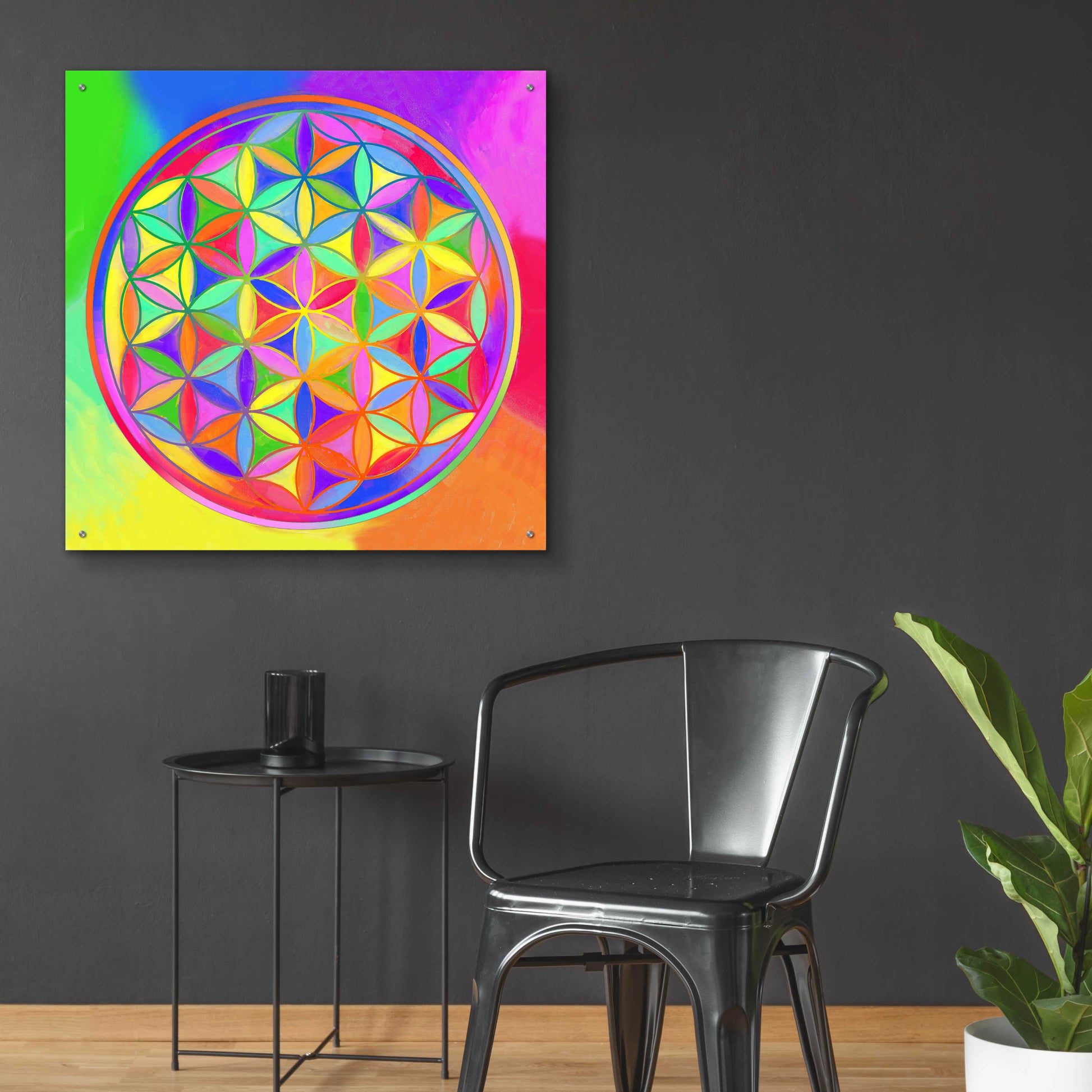 Epic Art 'Sacred Geo Flower of Life' by Howie Green, Acrylic Glass Wall Art,36x36