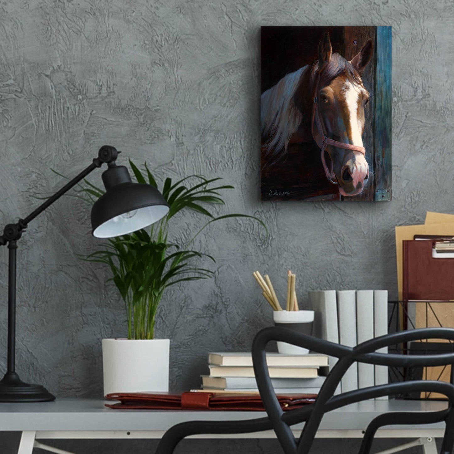 Epic Art 'Dark Horse' by Julie Bel, Acrylic Glass Wall Art,12x16