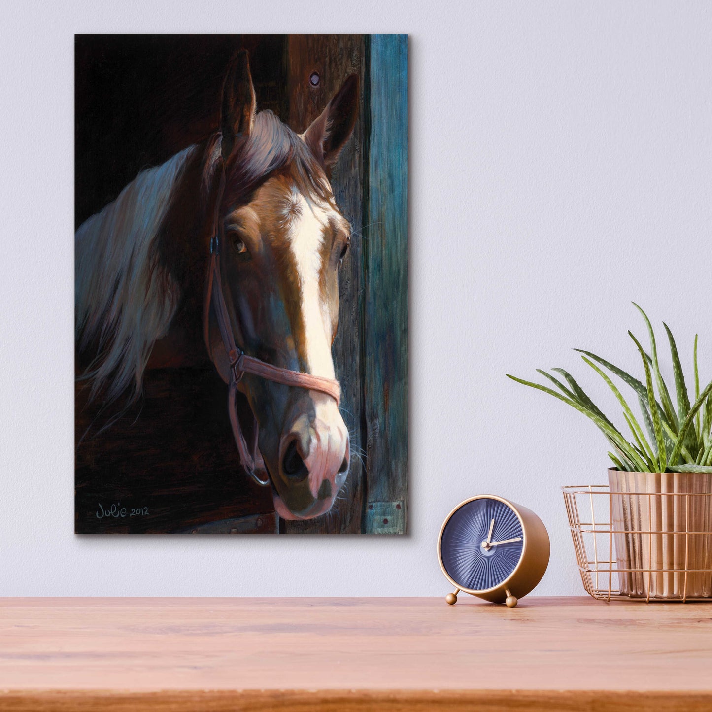 Epic Art 'Dark Horse' by Julie Bel, Acrylic Glass Wall Art,12x16