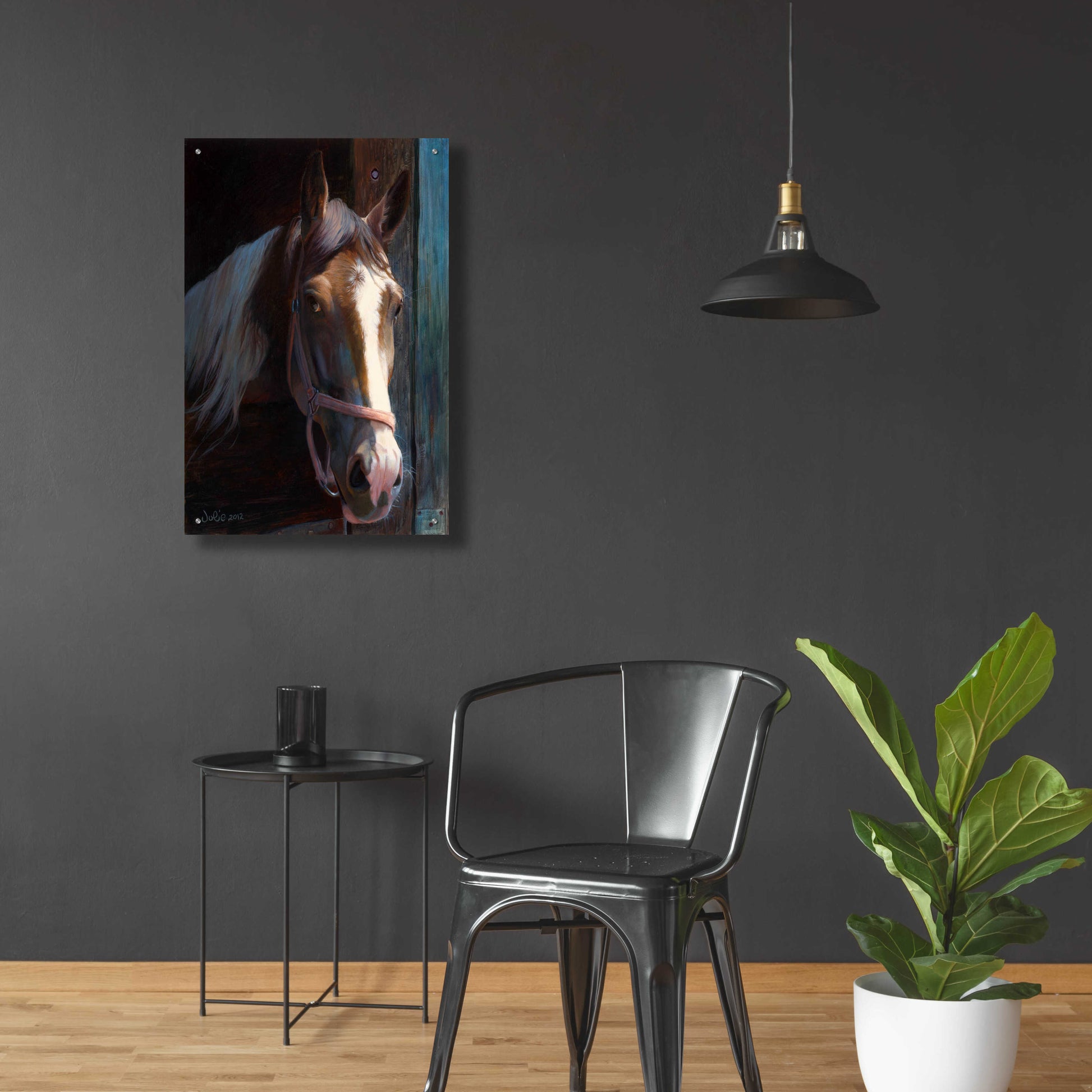 Epic Art 'Dark Horse' by Julie Bel, Acrylic Glass Wall Art,24x36