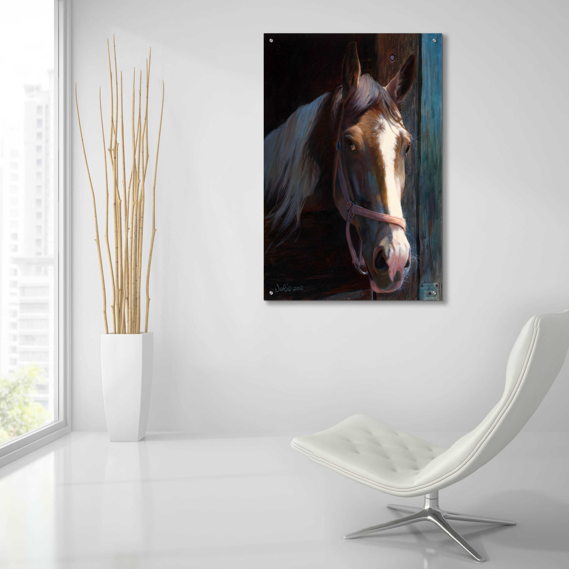 Epic Art 'Dark Horse' by Julie Bel, Acrylic Glass Wall Art,24x36