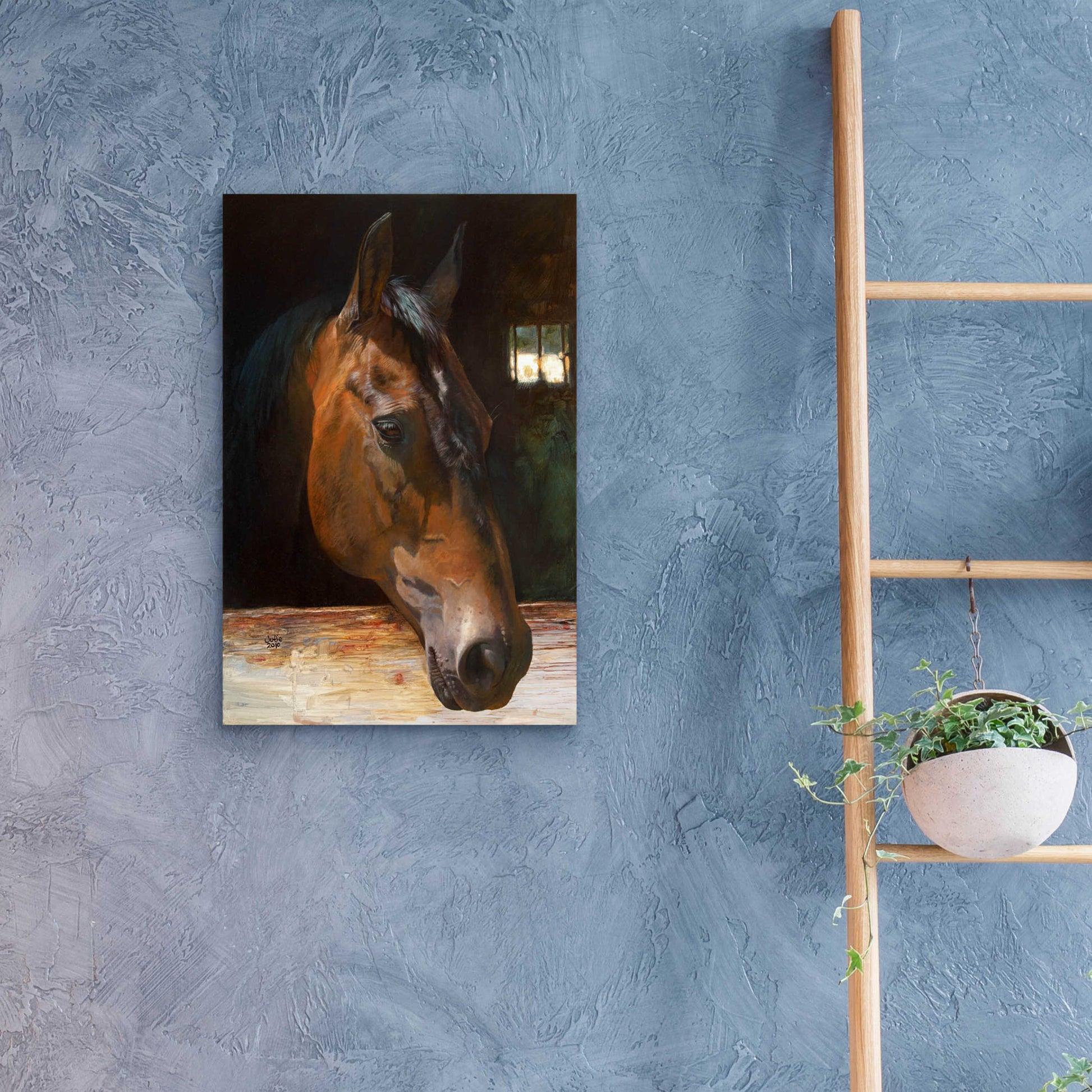 Epic Art 'Quakertown Horse' by Julie Bel, Acrylic Glass Wall Art,16x24