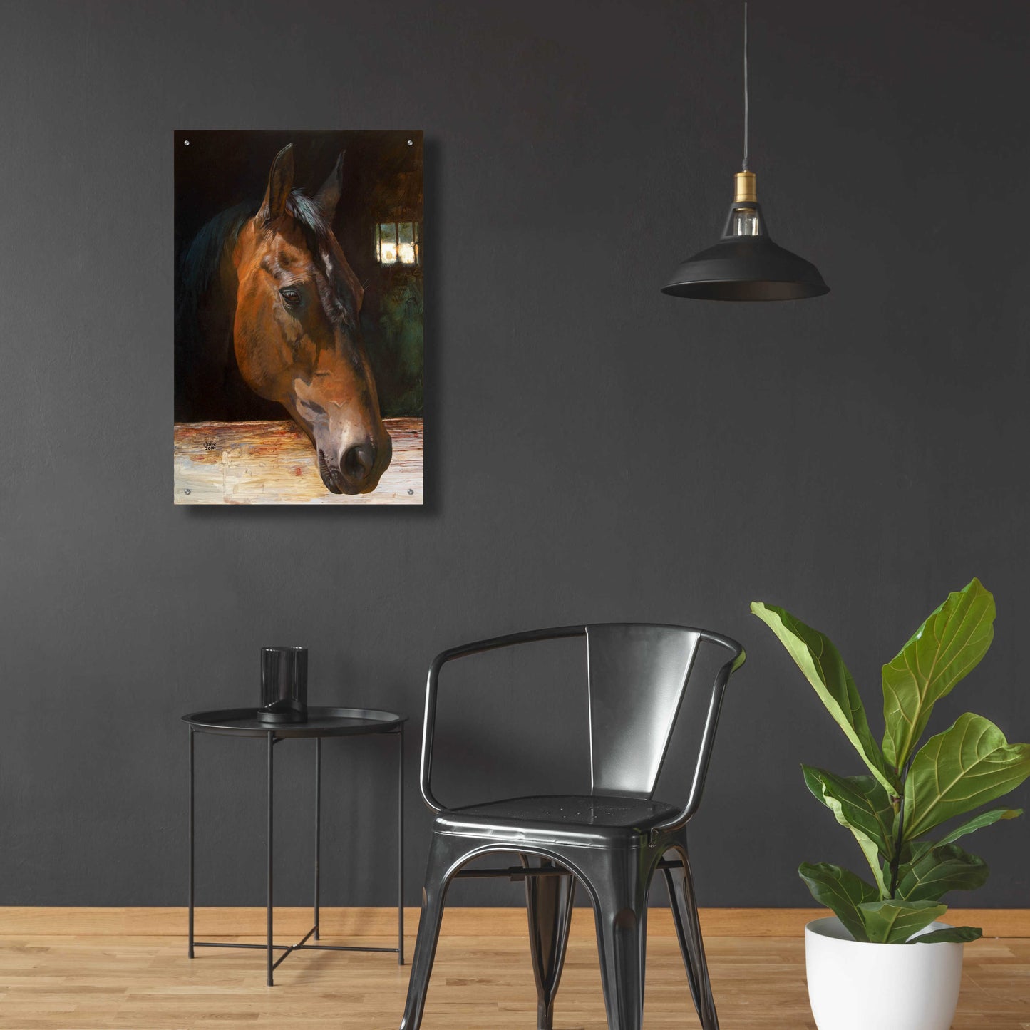 Epic Art 'Quakertown Horse' by Julie Bel, Acrylic Glass Wall Art,24x36