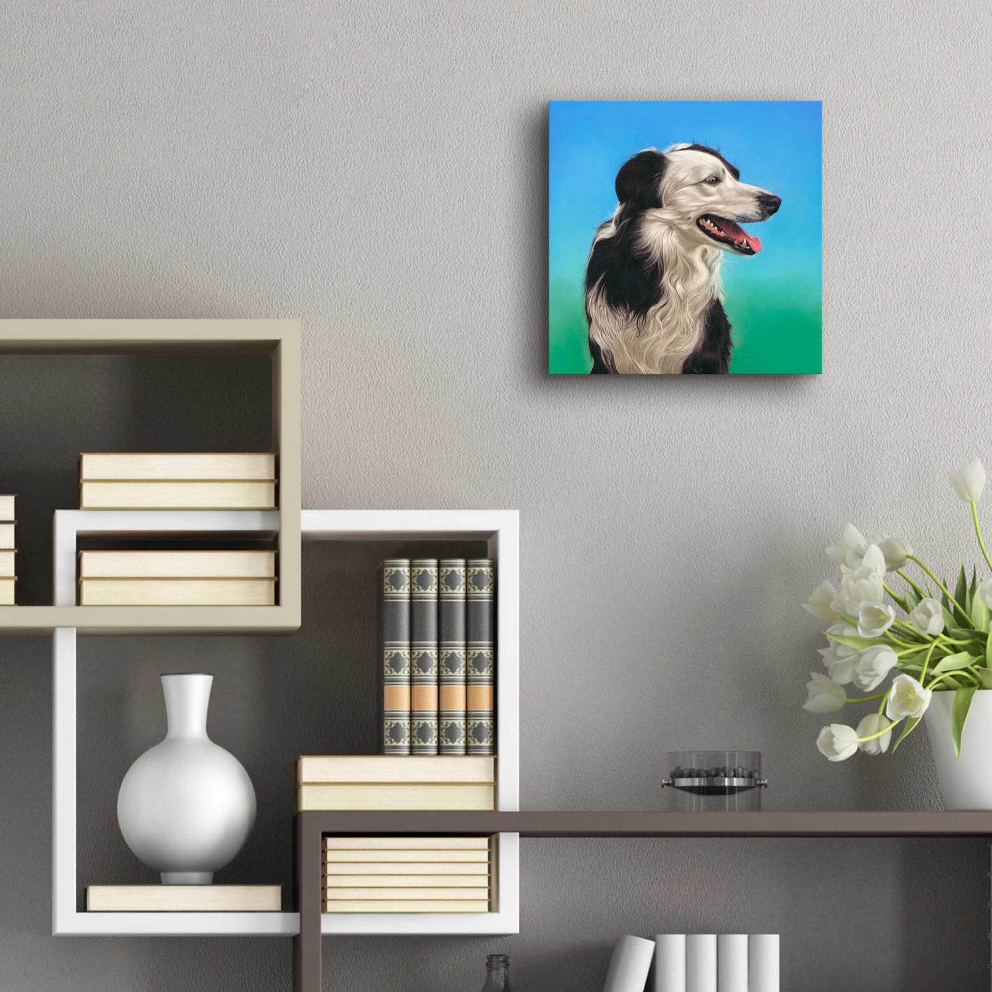 Epic Art 'Collie Jud' by Karie-Ann Cooper, Acrylic Glass Wall Art,12x12