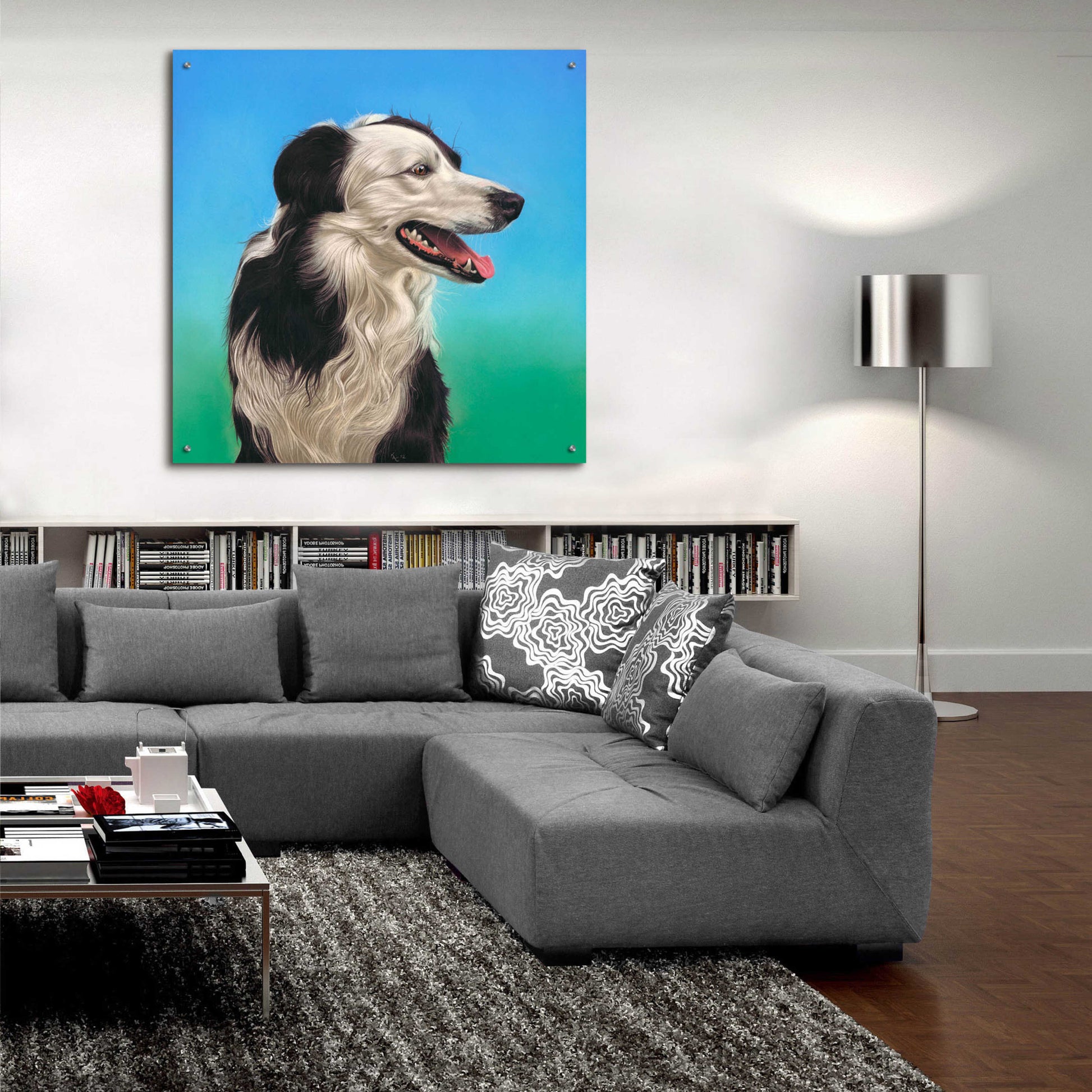 Epic Art 'Collie Jud' by Karie-Ann Cooper, Acrylic Glass Wall Art,36x36