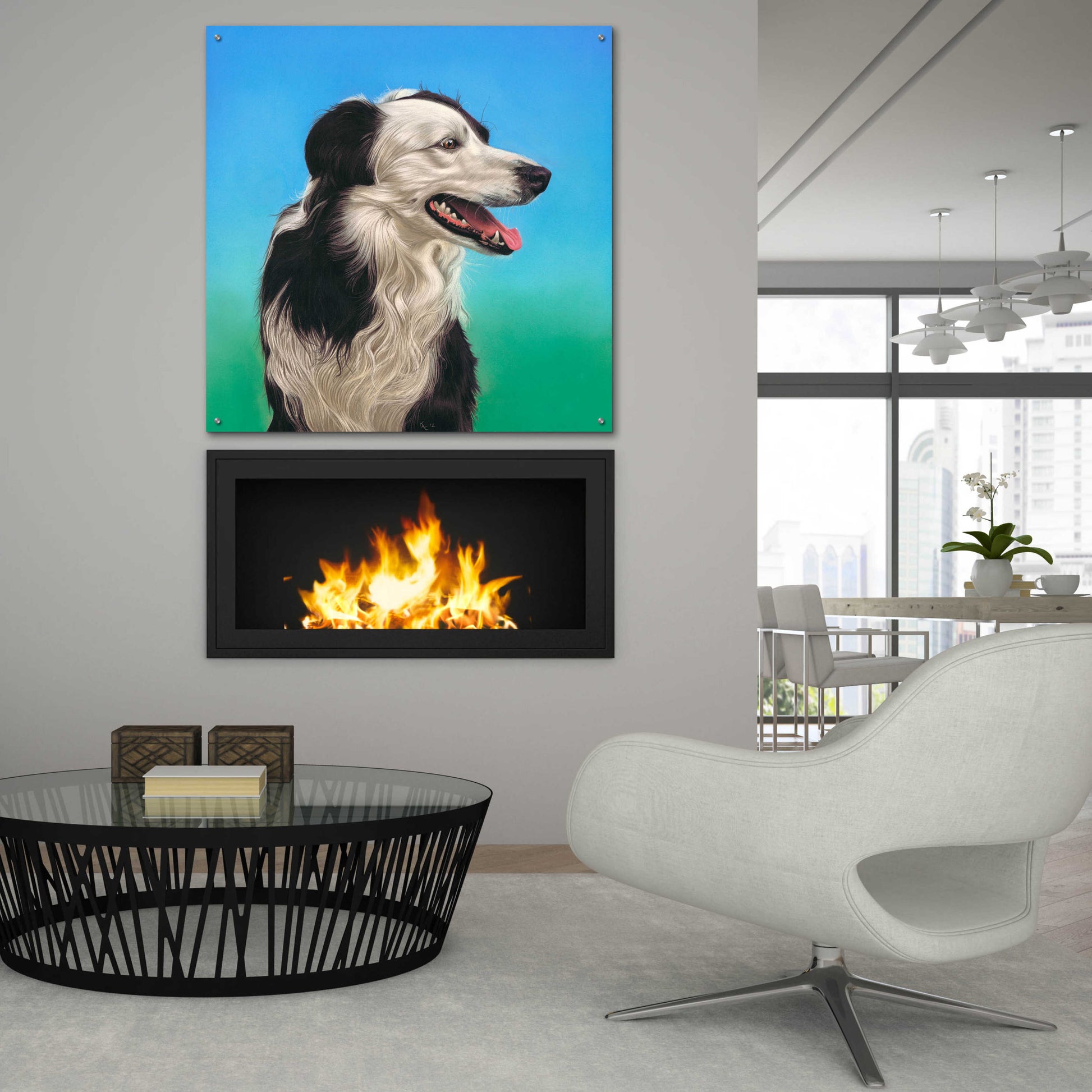 Epic Art 'Collie Jud' by Karie-Ann Cooper, Acrylic Glass Wall Art,36x36