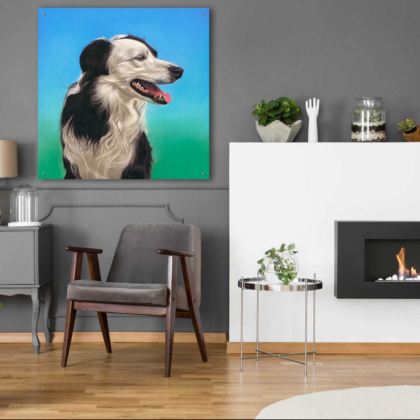 Epic Art 'Collie Jud' by Karie-Ann Cooper, Acrylic Glass Wall Art,36x36